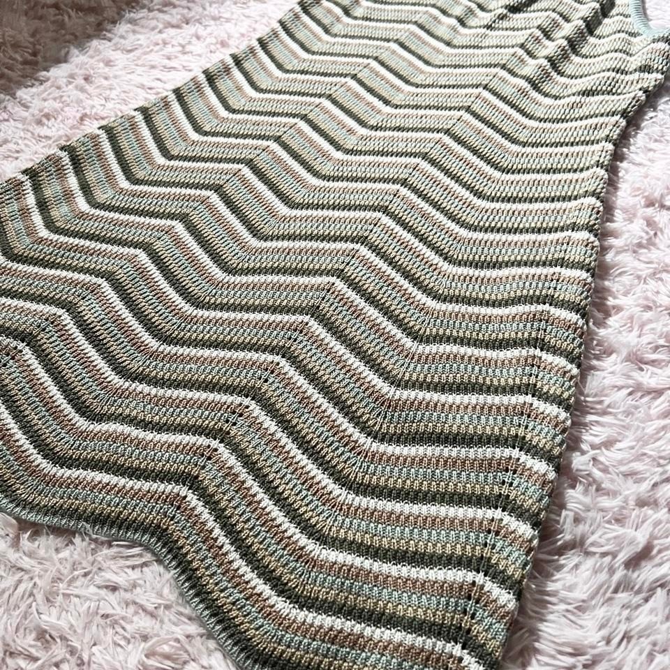 Boho Cottage Core Chevron Knit Hippie Dress Womens 18 Granola Indie Earthy Soft