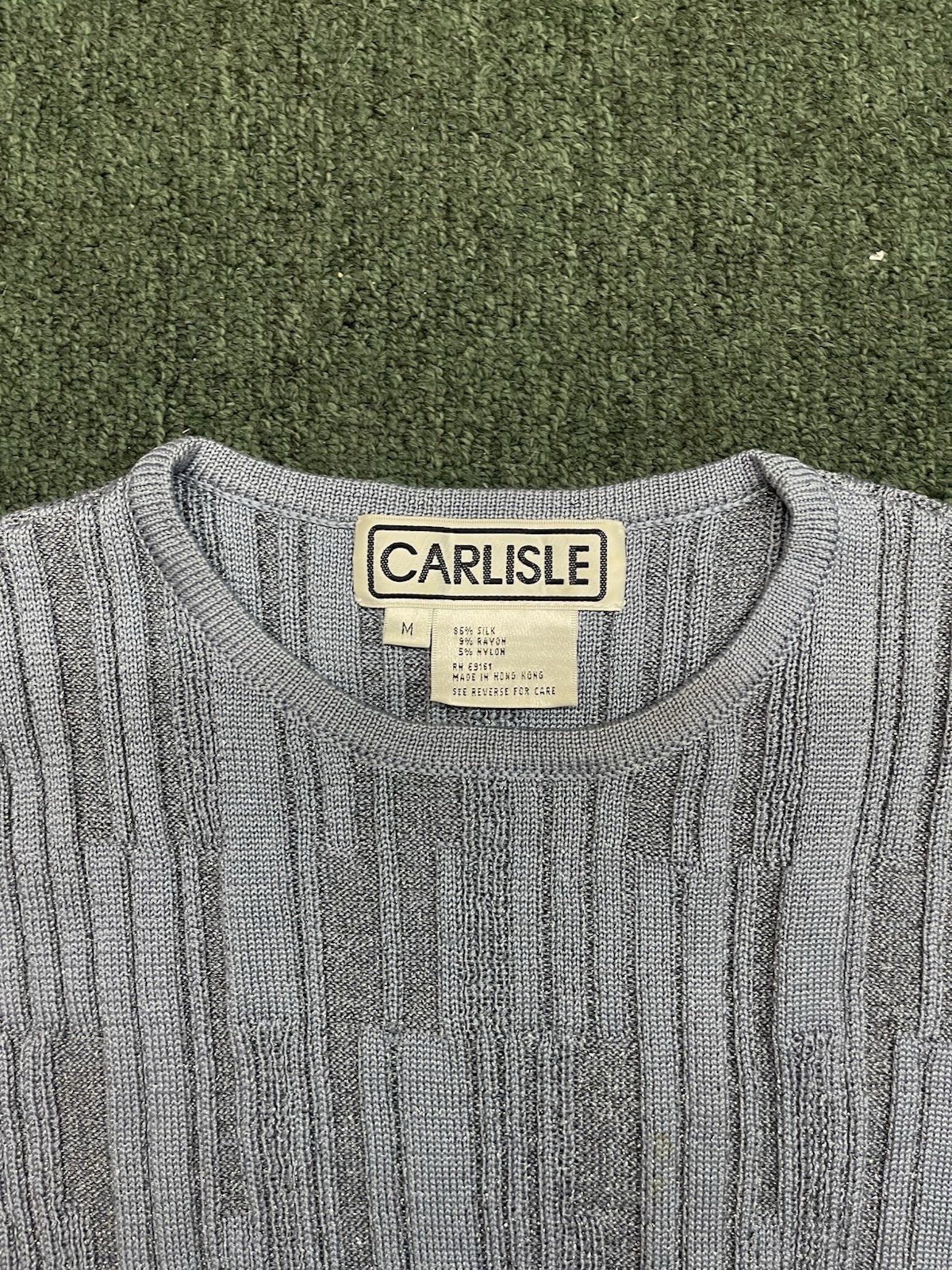 VTG Carlisle Women’s Long Sleeve Blue Silk Blend Sweater Bling Size Med RJ4