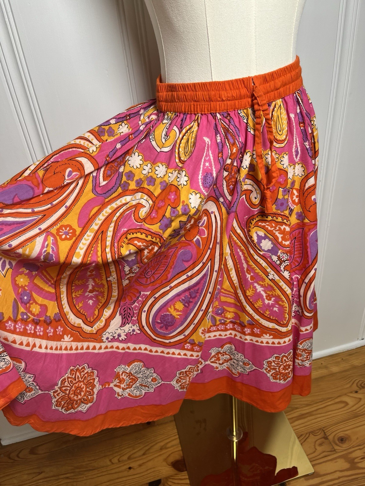 Vintage Jackpot Skirt FREE SIZE 100% Cotton Psychadelic Colorful 90s FAST SHIP