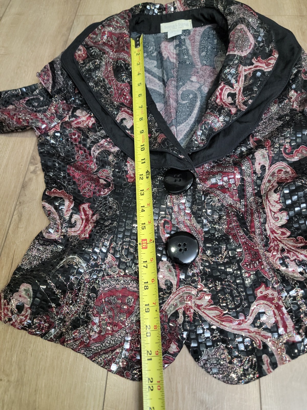 Women’s SONG & SUNG By Design Today’s Black and Blue Knit Jacket Size S