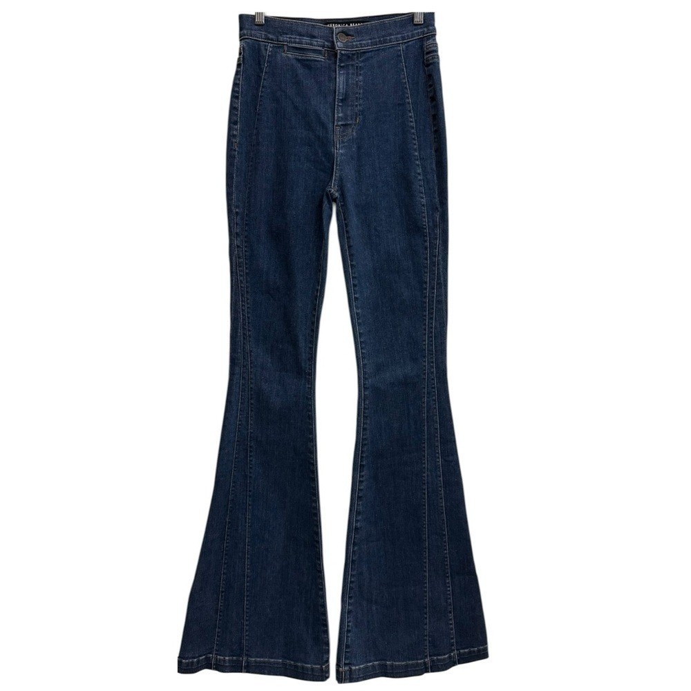 Veronica Beard Sheridan Exaggerated Flare High Rise Jeans 70s Stretchy Cotton 26