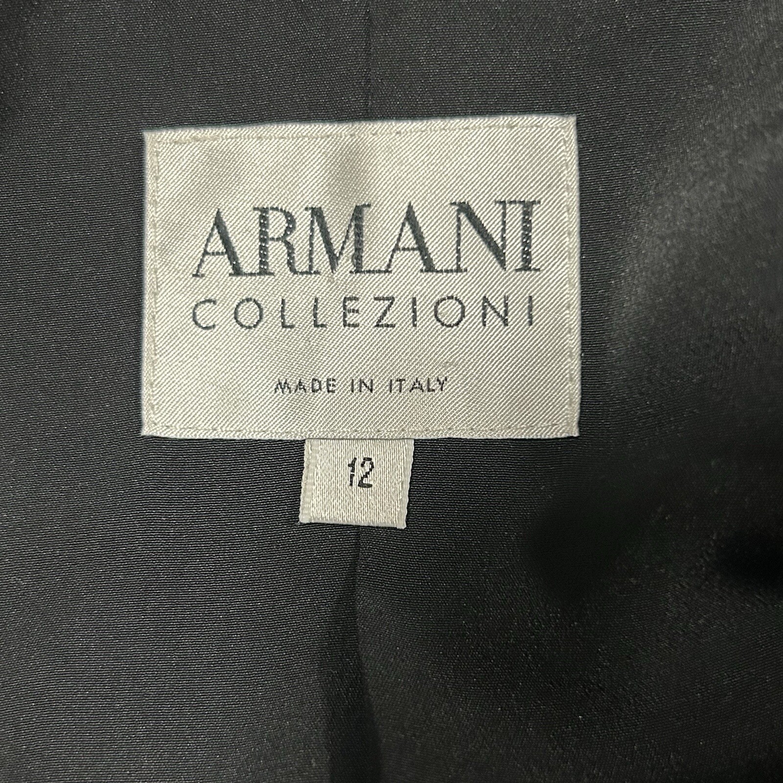 Vintage 90s Armani Collezioni Black White Pinstripe Single Button Blazer Size 12