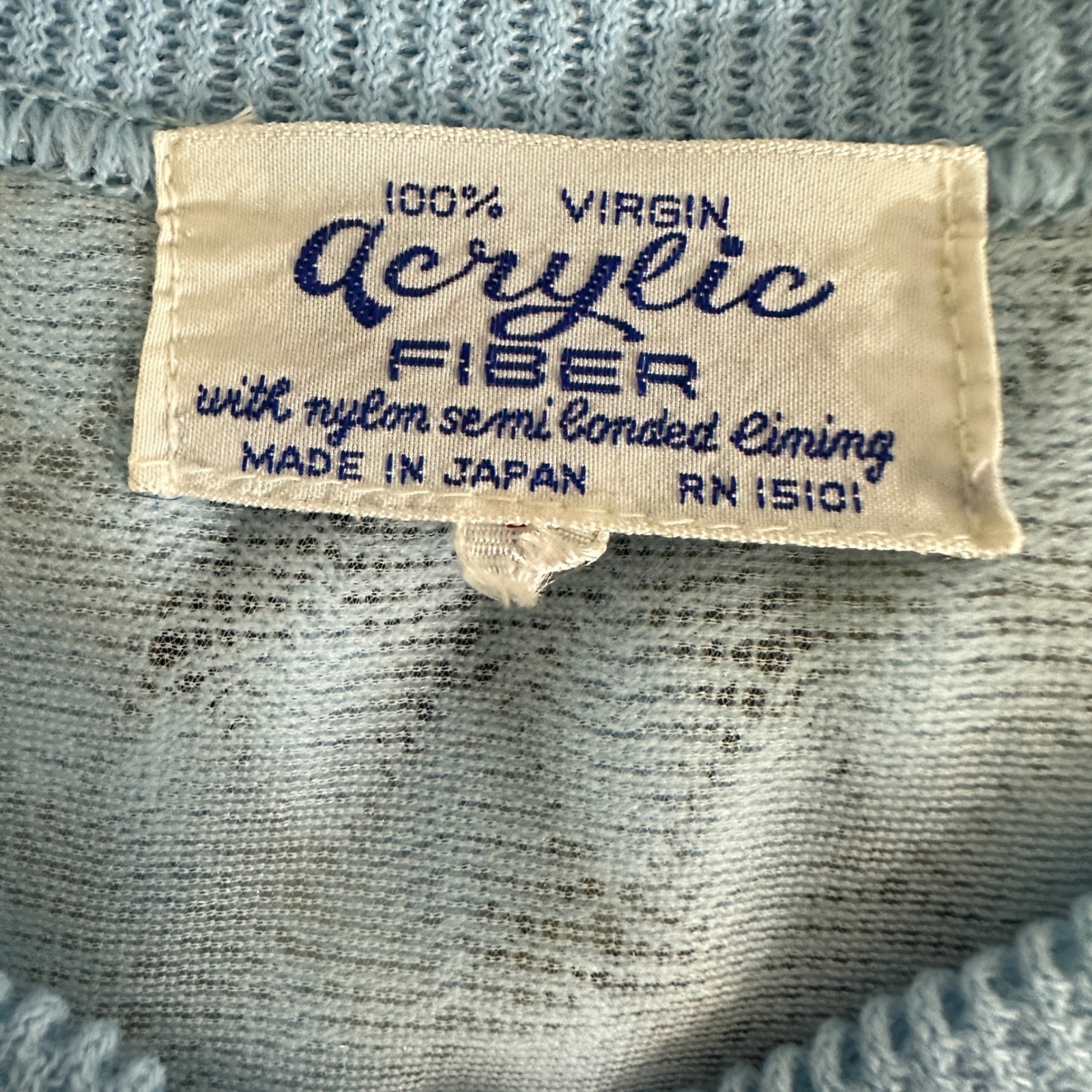 VTG Women Powder Blue Pointelle Knit Cardigan M Pastel Feminine Soft Girl Pastel