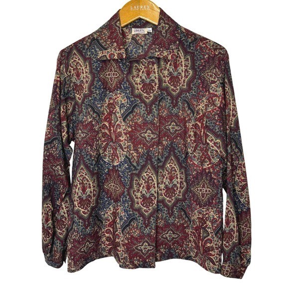 Vintage Liberty of London Wool Blouse Size 12 Paisley