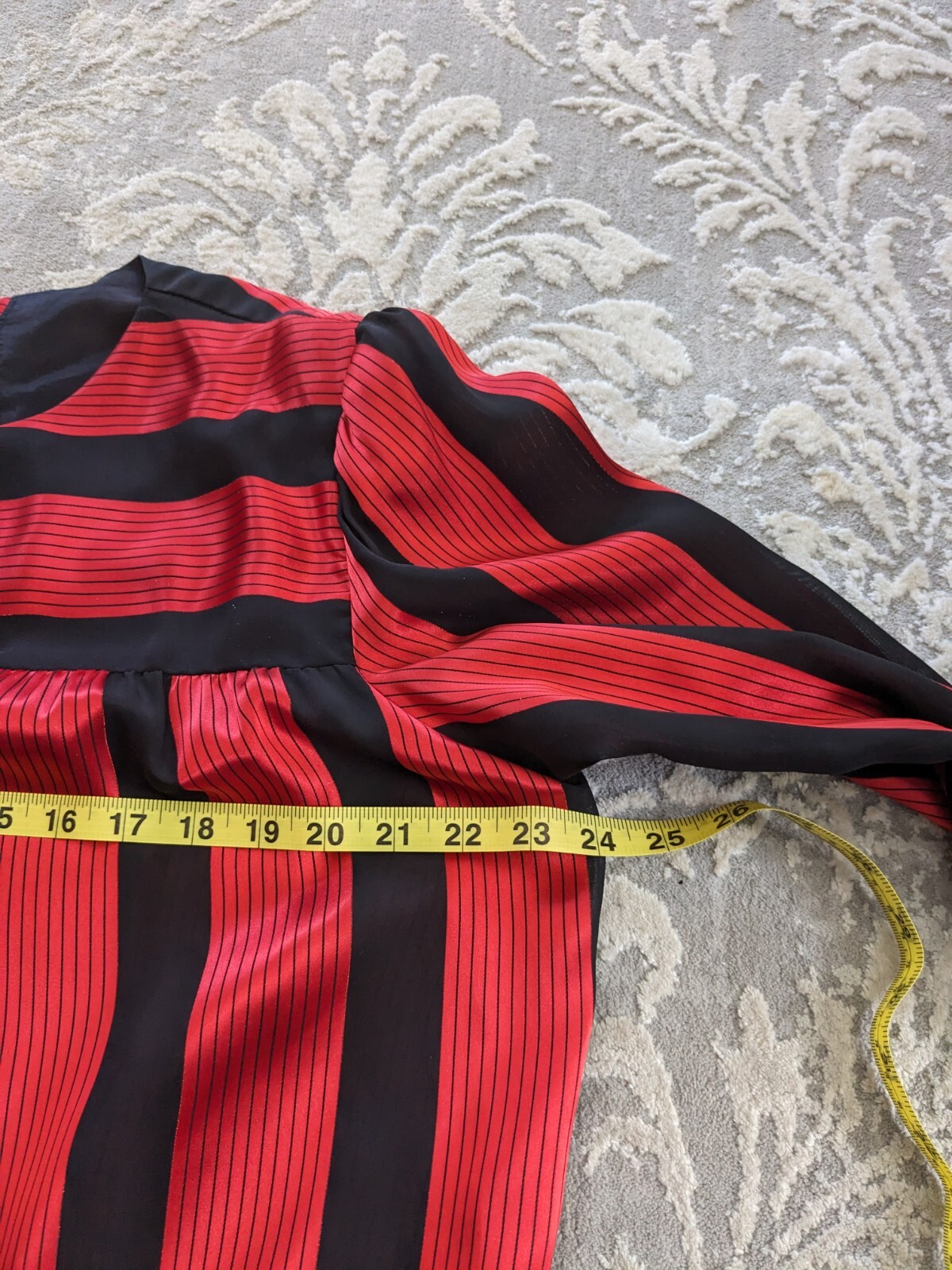 Lorac Original Dress Women’s L/XL Vtg 80s Red Black Stripe Drop Waist Nostalgic