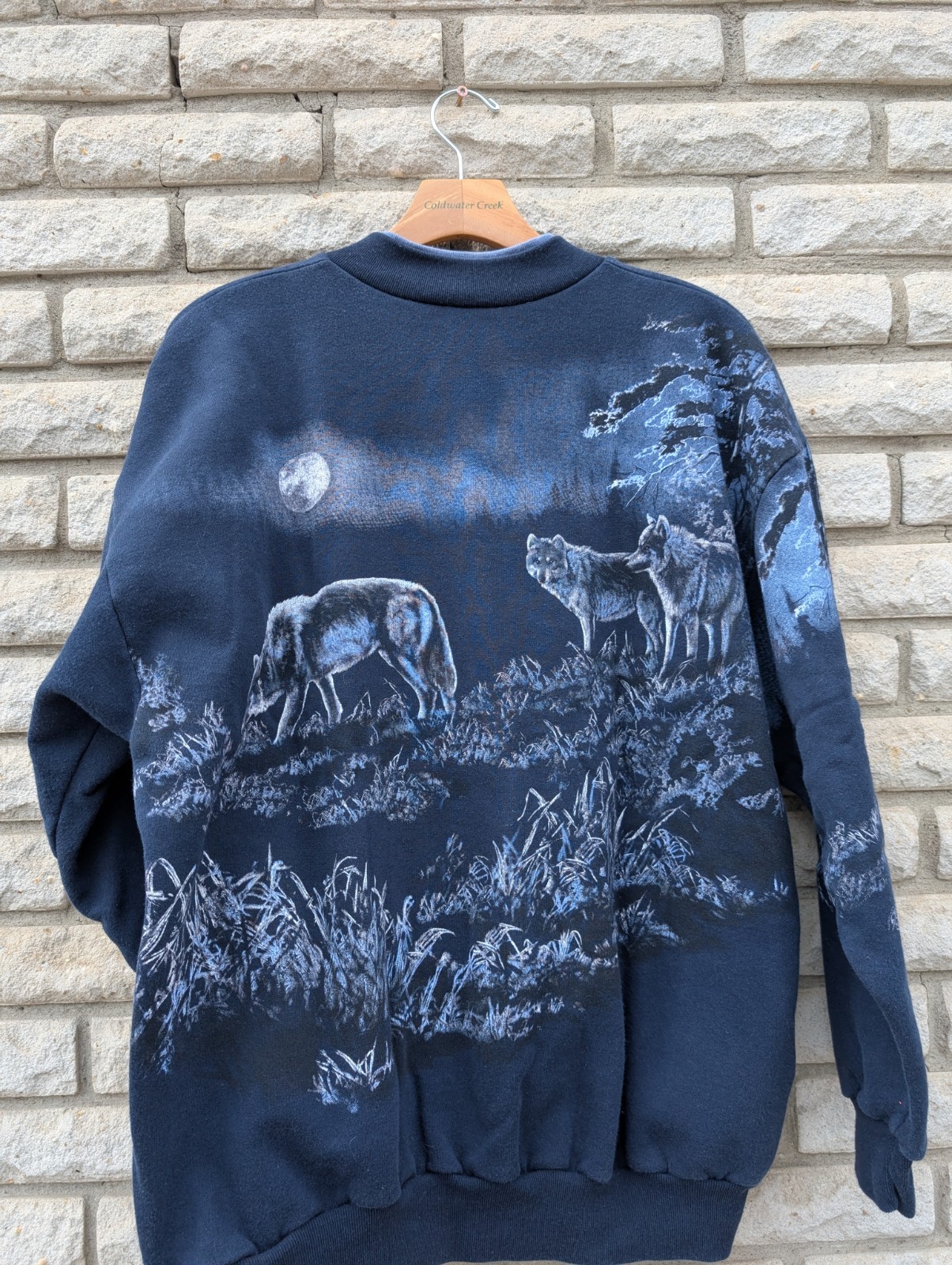 90s Wolves Wolf Sweatshirt Vtg Full Moon Art Unlimited Sportsware Women’s Large