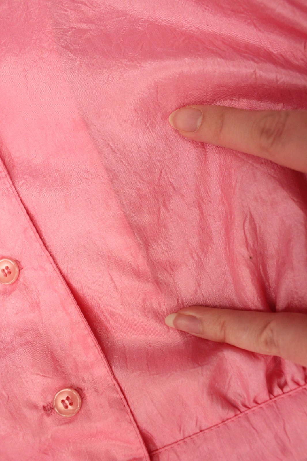 Vtg Women’s 80s Pink Shiny Polyester Fabric Jumpsuit Sz S 1980s F/stop