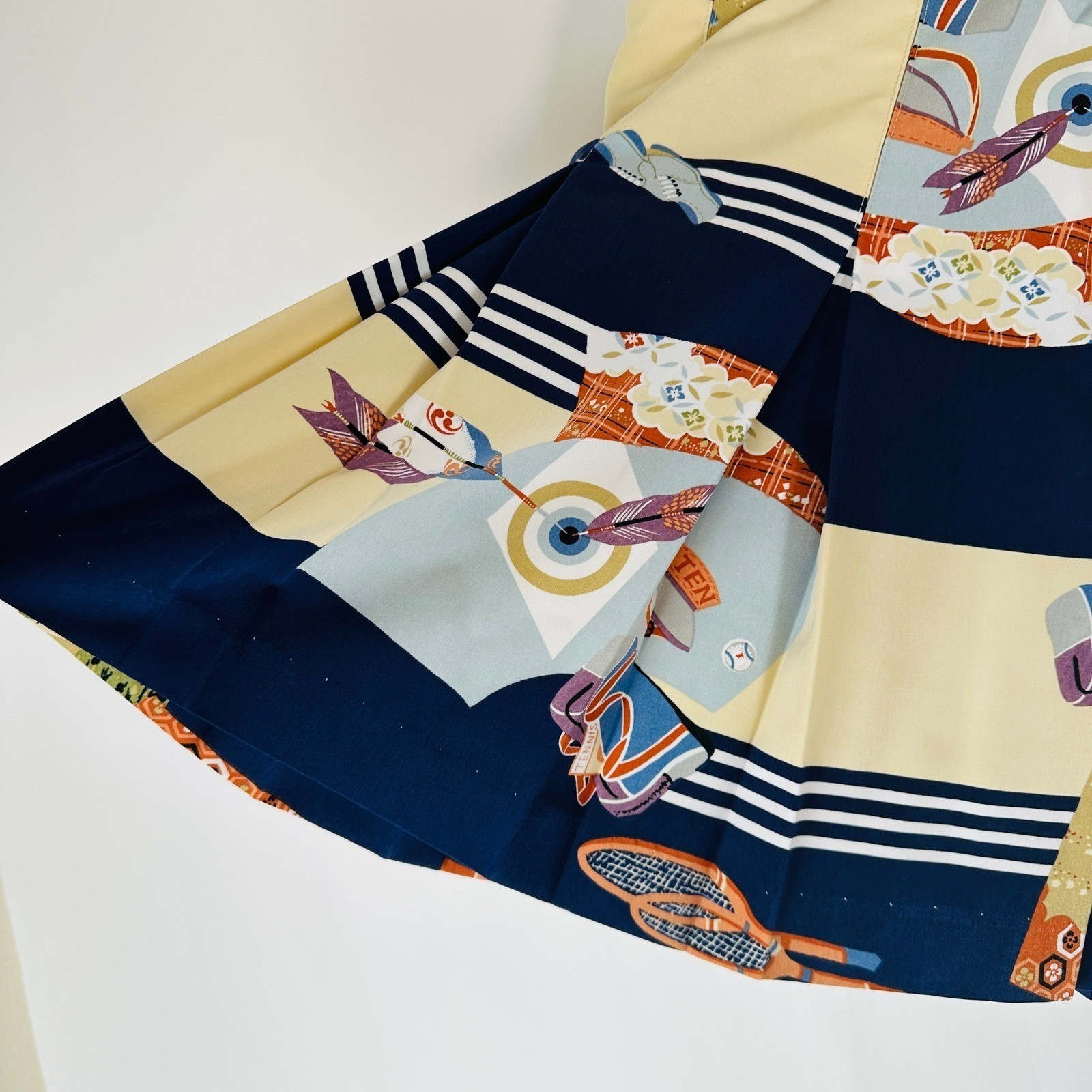Vintage Marcia Tennis Novelty Print Pleated Mini Skirt 12 Pickleball Resortwear
