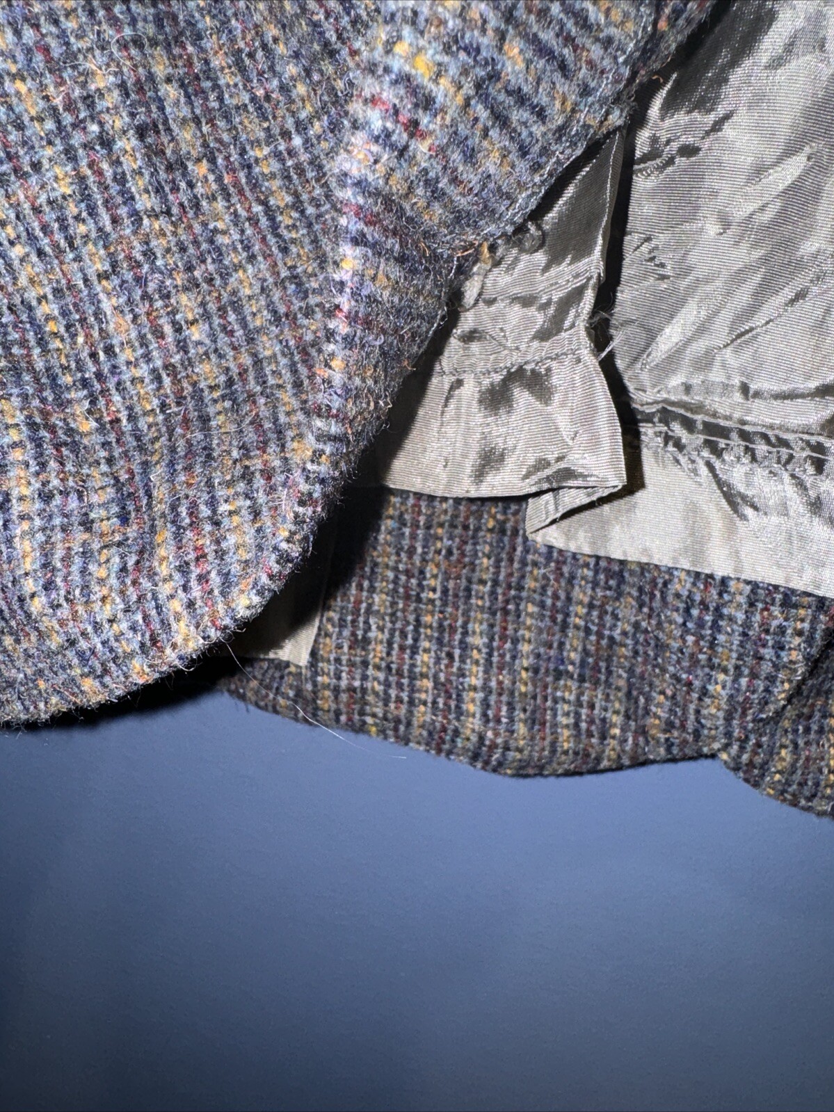 Small Wool Blend Blazer, Lined, Tweed Tailored Beaujolais