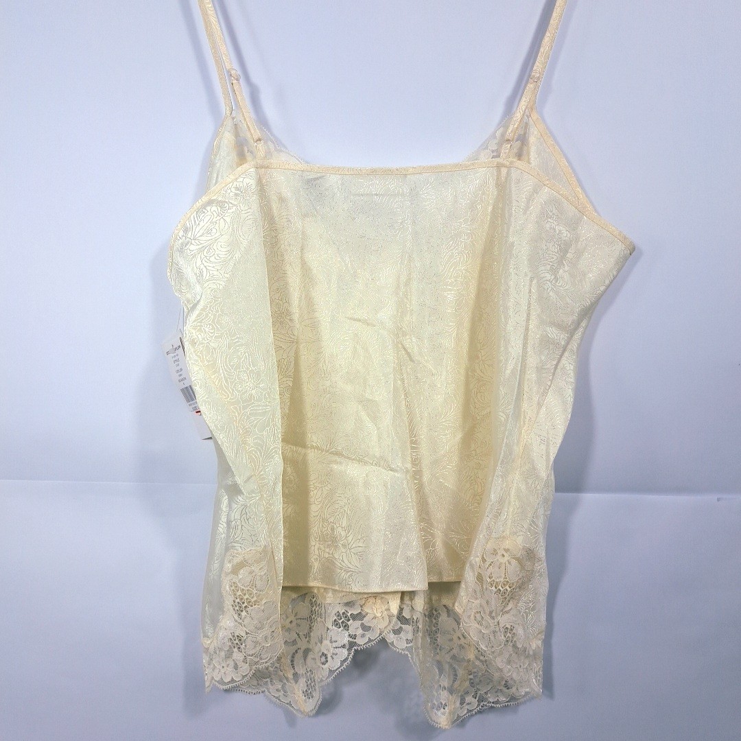 VTG Erika Taylor Intimates Cami Short Set Floral Satin Lace Buttons L Romance
