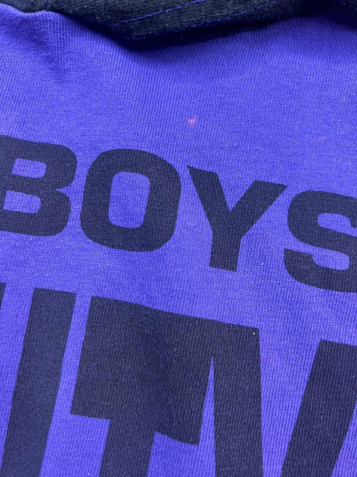 Vintage US BOYS NON STOP WEAR Cropped T Shirt Hoodie Unity Peace Colorblock F6