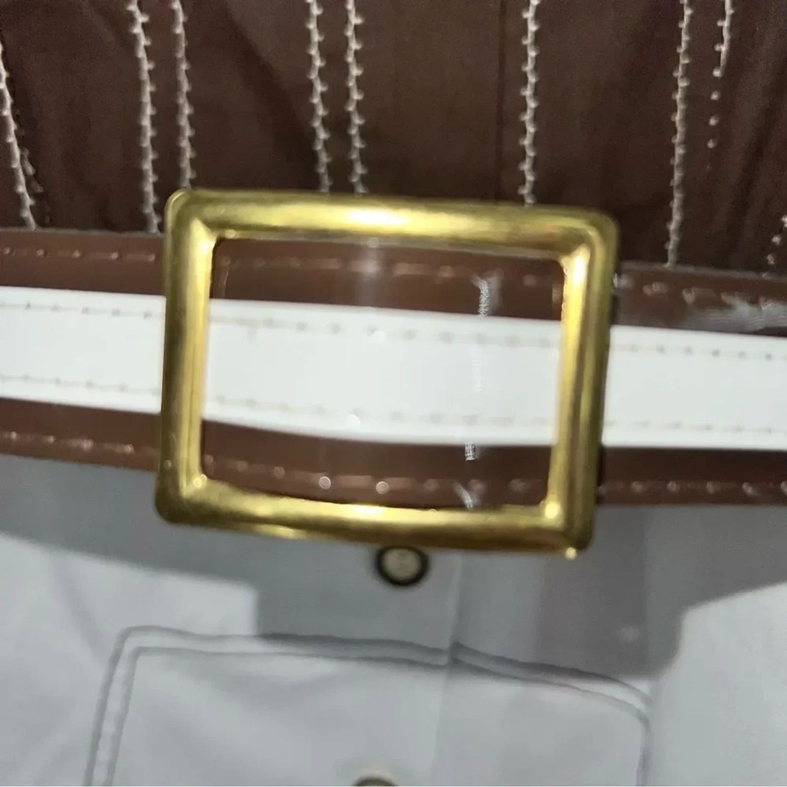 Kenny Classics 60s Sheer Brown Blouse w/Solid White Skirt Accent Stitching-Sz 8