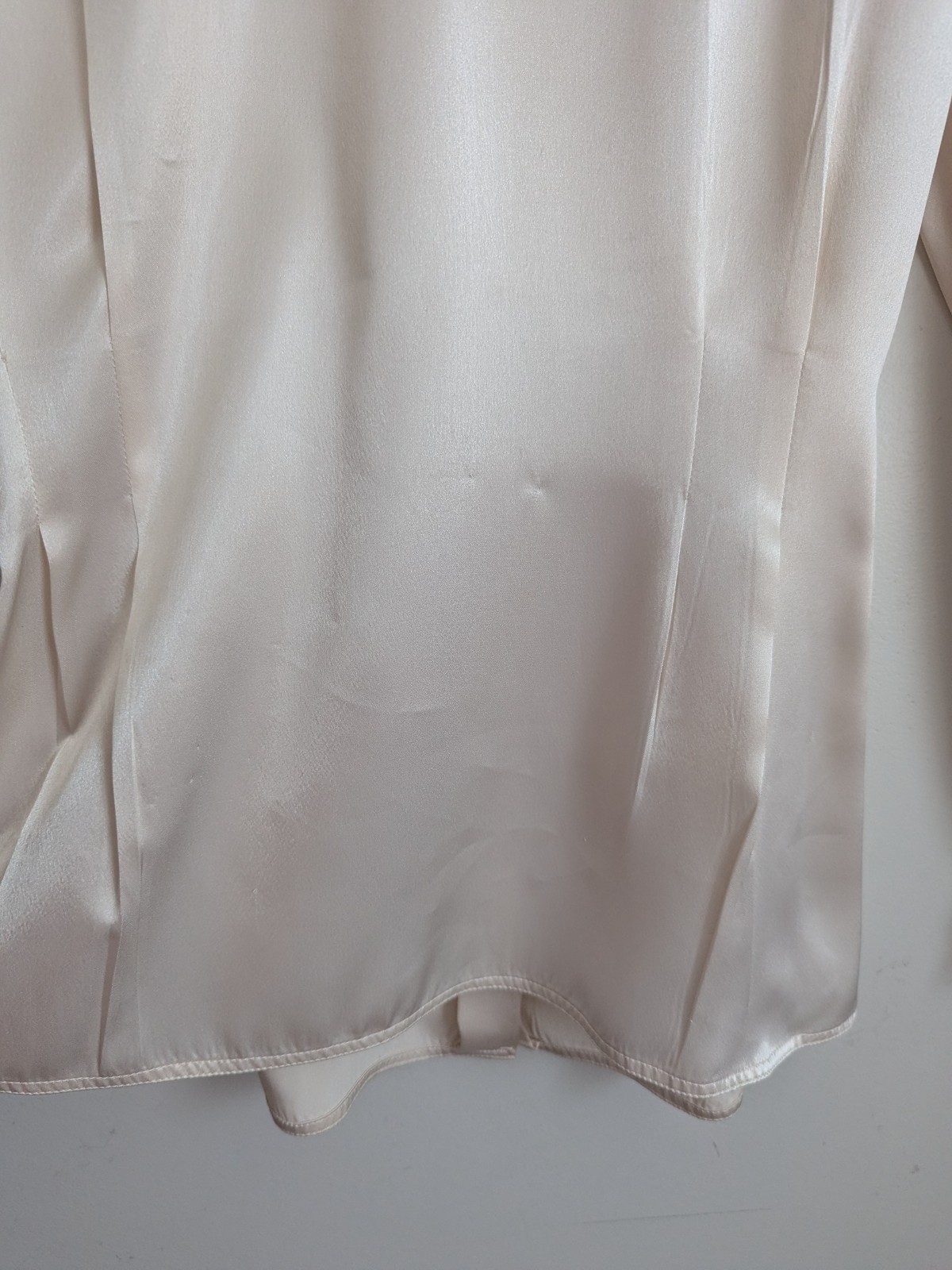 Vintage 1980s Satin Blouse Victorian Cottage Embroidered Lace High Neck Feminine