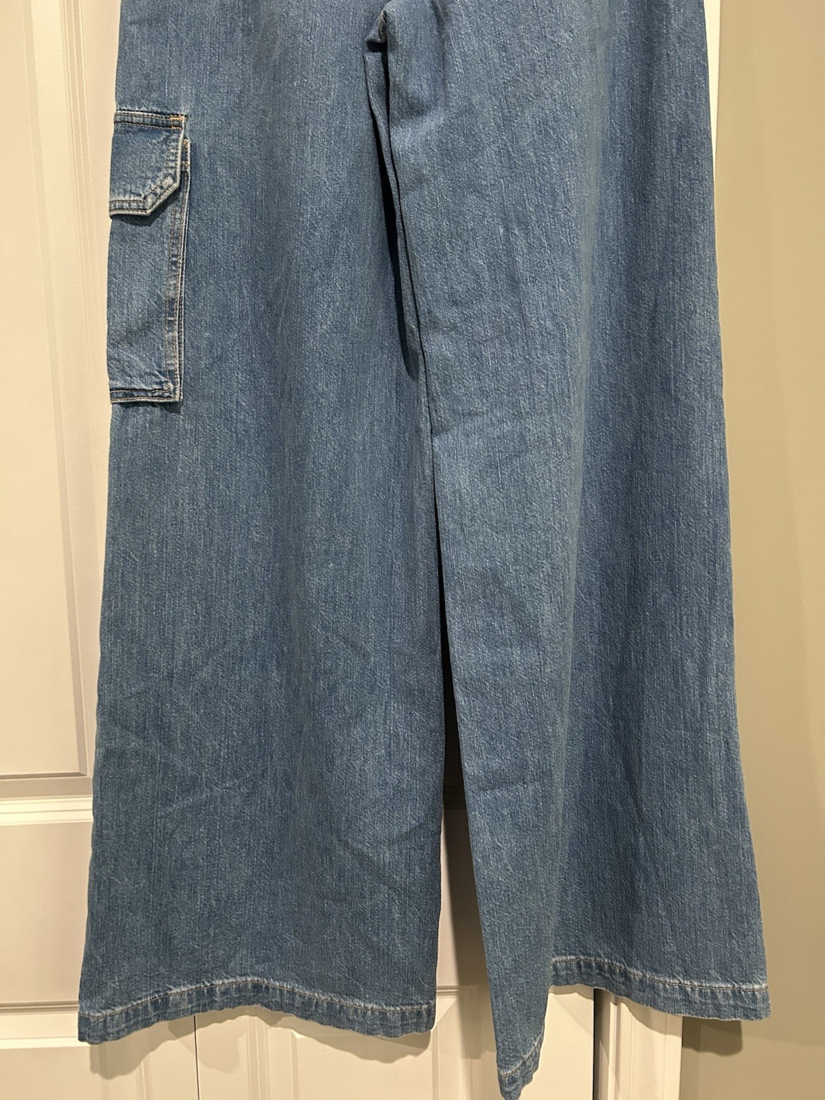 Veronica Beard Jeans Belisa Wide Leg High Rise Cargo Pants Size 27