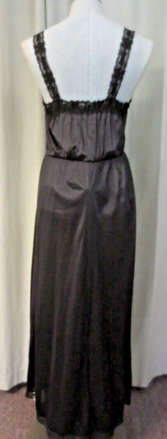 Vtg Jenelle Of California 2 Pc Sexy Black Peignoir Nightgown & Robe Small