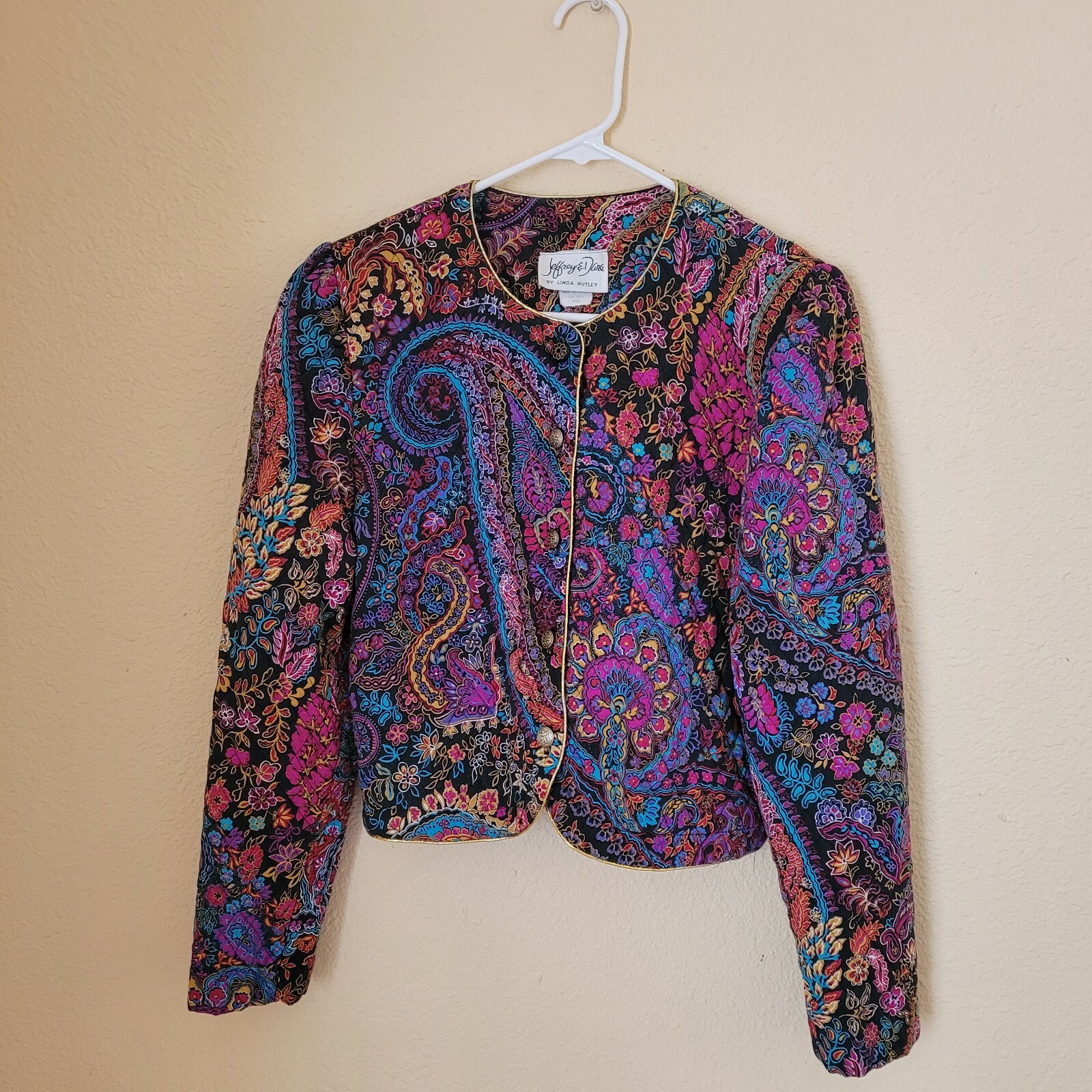 Jeffrey & Dara By Linda Hutley Vintage 80’s Quilted Cropped Jacket Sz 9-10 (M)
