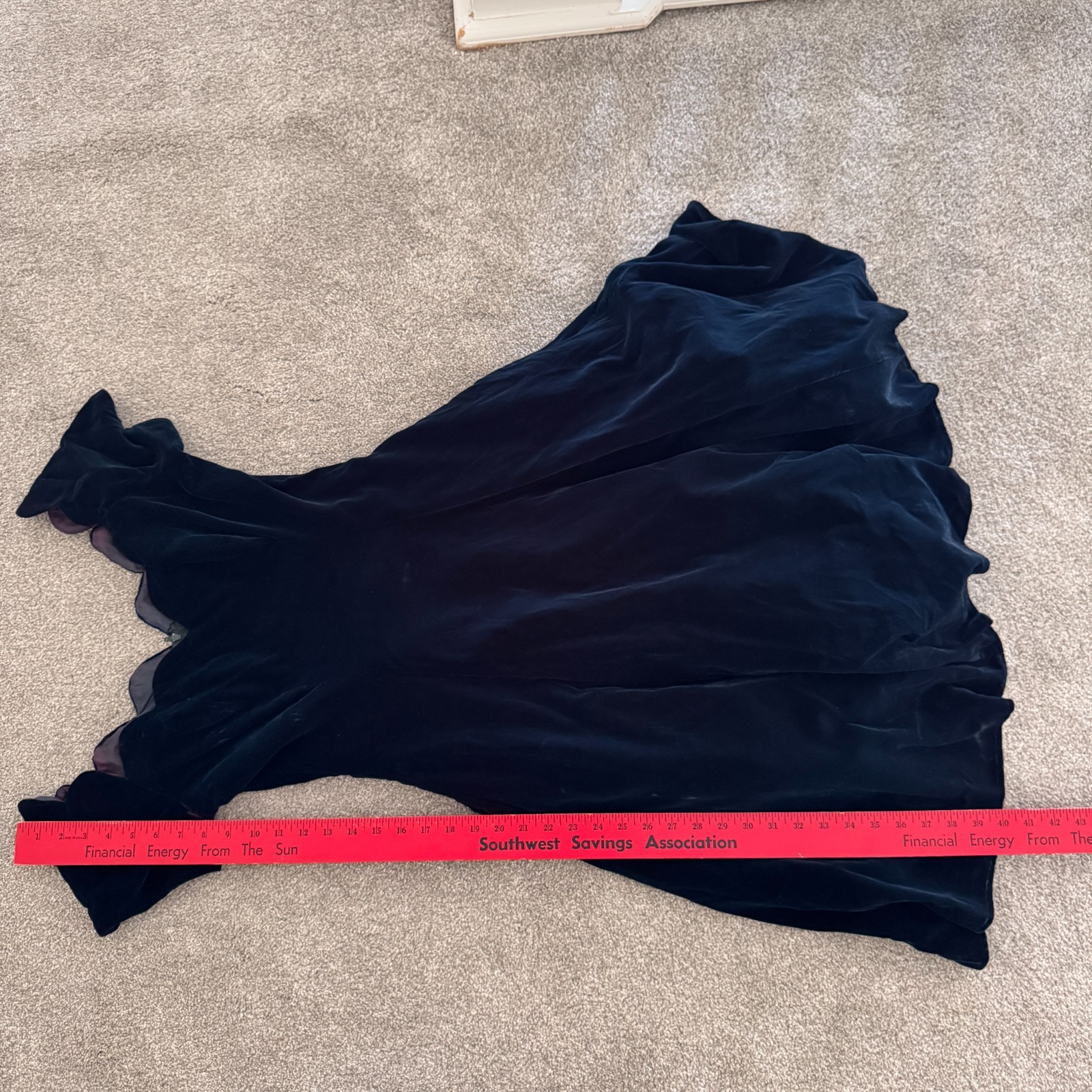 Vintage Karen Lucas for Nite Teal Velvet Off Shoulder Formal Dress Size 10