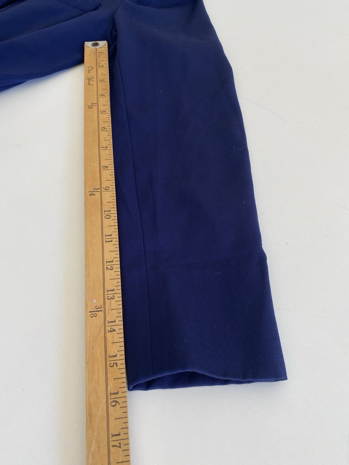 Vintage Ralph Lauren 6 100% Wool Tuxedo Jacket Wrap Dress Blue Midi