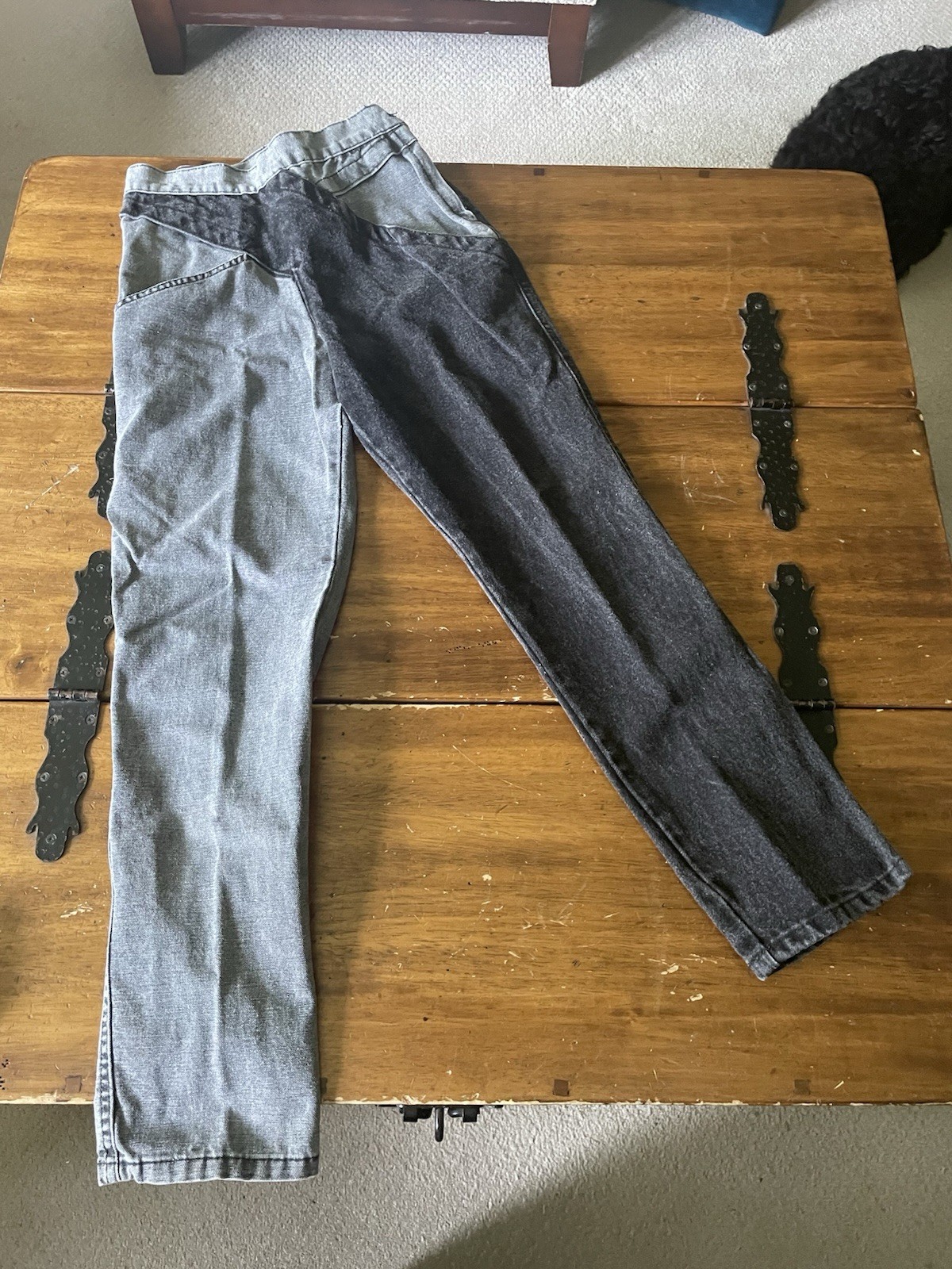 Vintage 80s MIDDY BRITISH RAJ Border Patrol Denim 2 Tone Jeans New Wave Mod