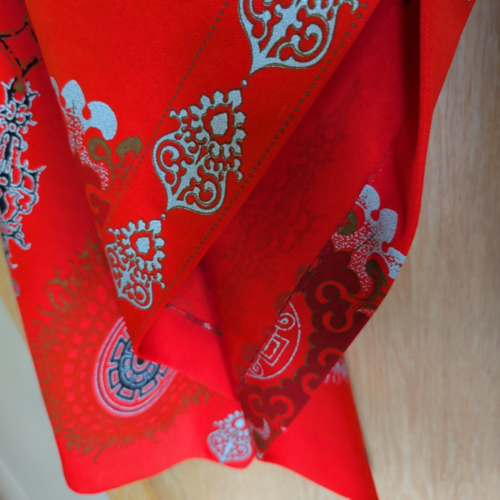 Vintage Alfred Shaheen Asian Inspired Hawaiian Aloha Maxi Dress Red Sz S M