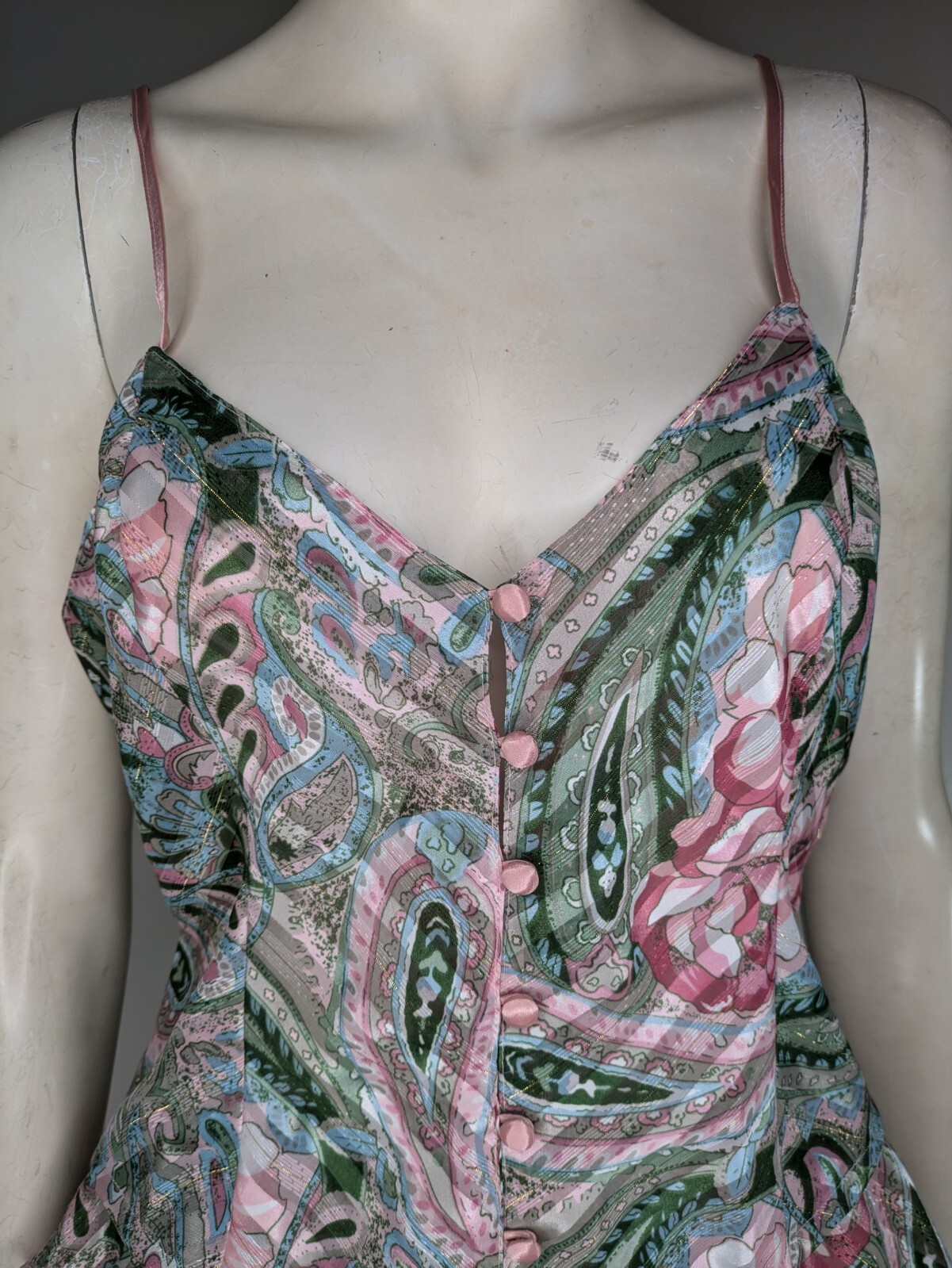 Victoria’s Secret Vintage Pajama Set French Cut Camisole Shorts Buttons Sheer M
