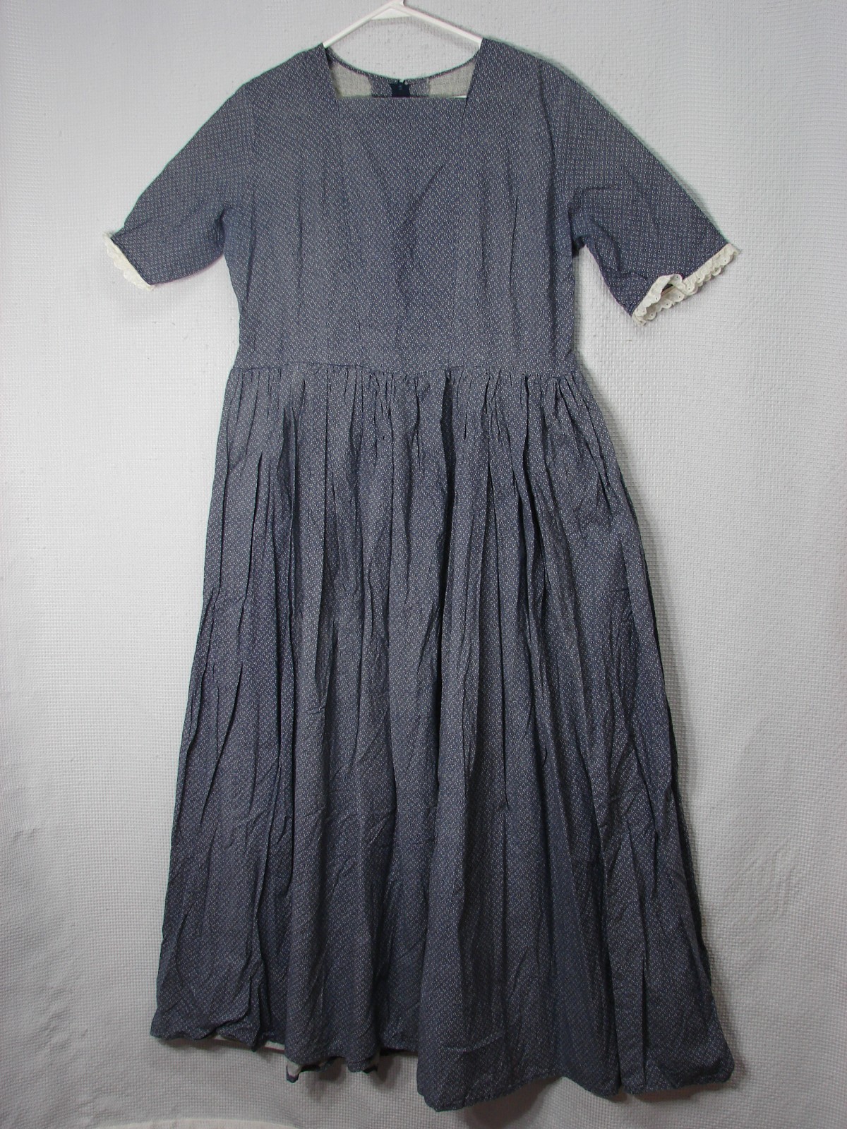 Vtg Handsewn Micro Floral Prairie Dress Maxi Cottage Core Colonial Measures M/L