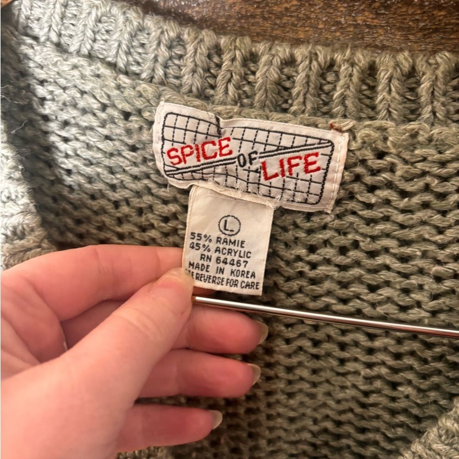 Spice of Life large vintage fringe granny core button up sweater