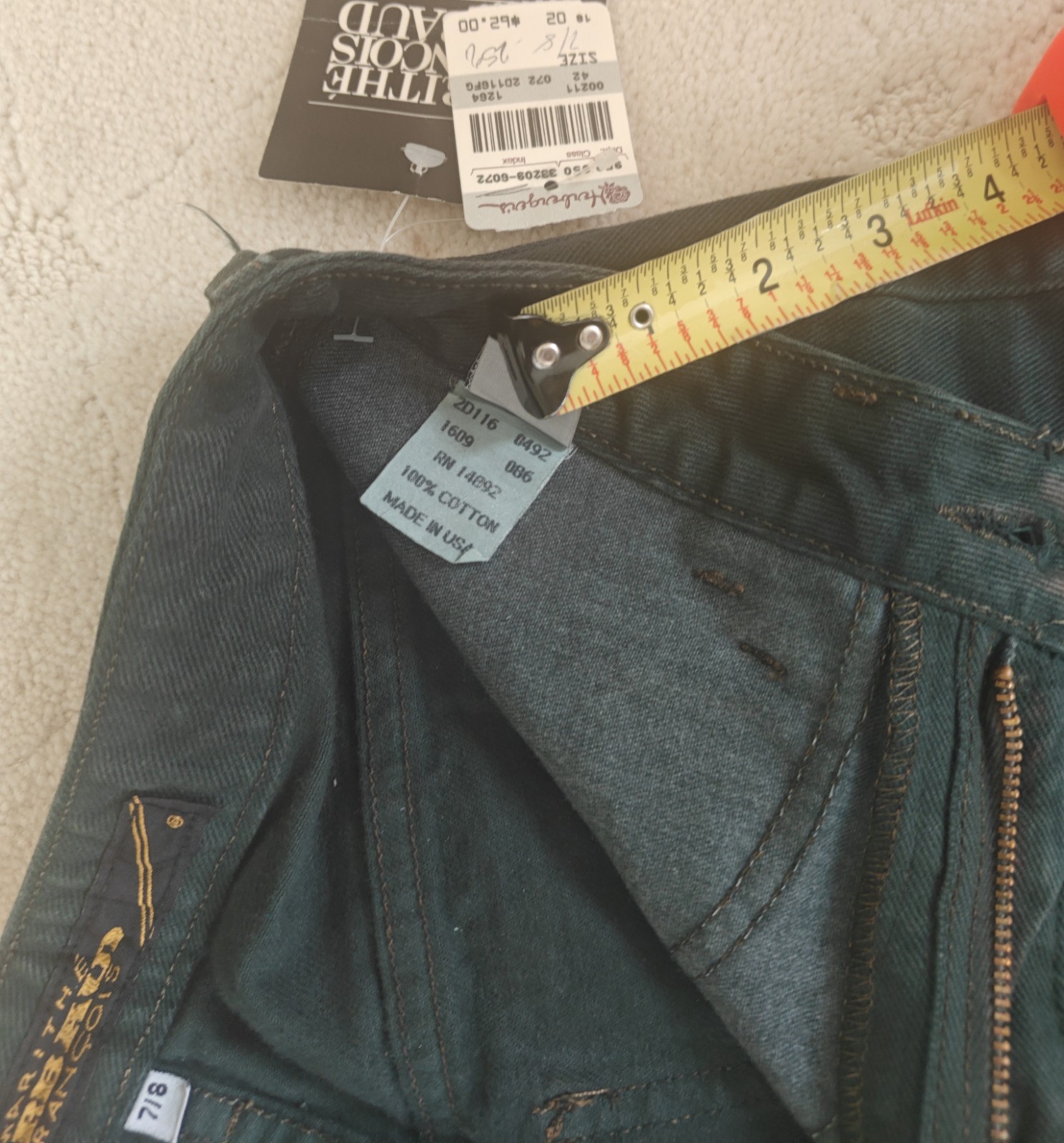 NEW TAGS MARITHE FRANCOIS GIRBAUD PINE GREEN VTG 1990s 7/8 Skinny Cowboy Jeans