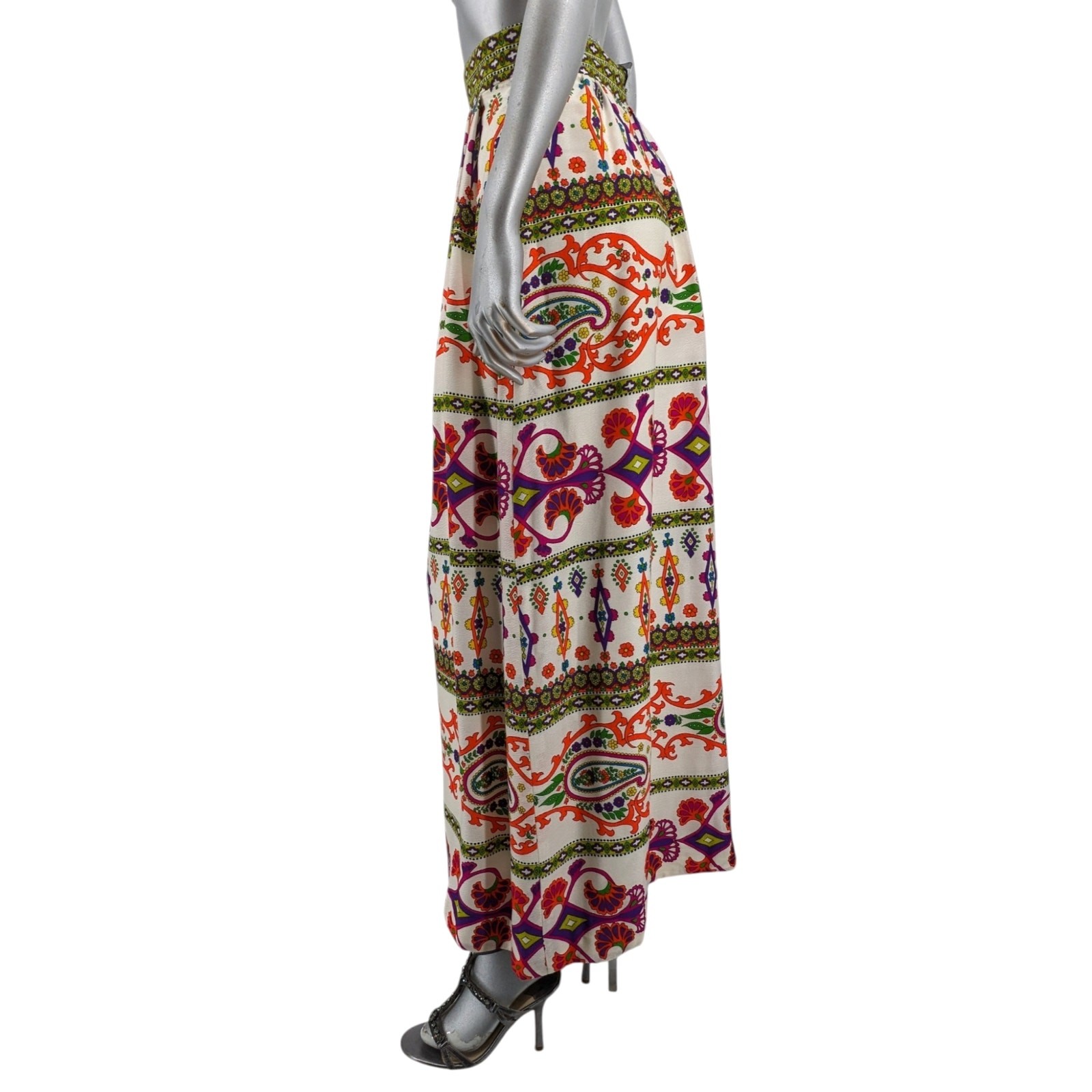Vintage 1970’s ALEX COLMAN Hawaiian MAXI SKIRT Neon Bright Psychedelic Groovy