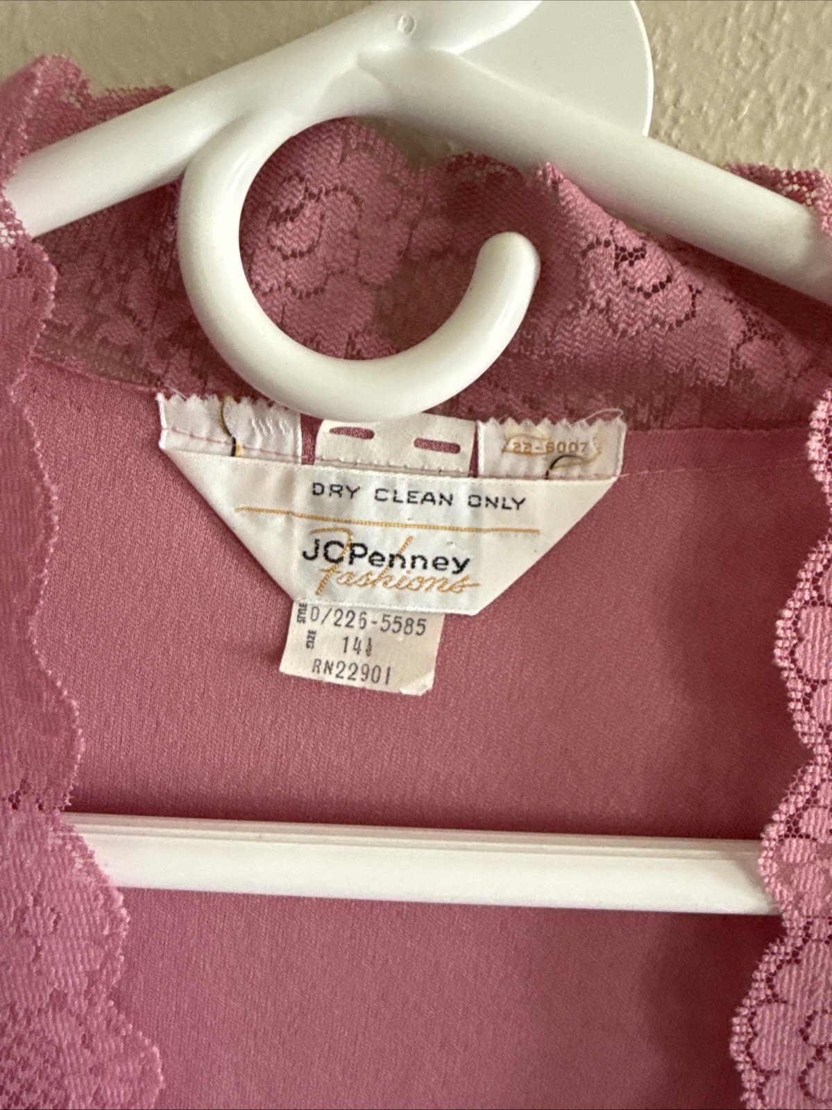Vintage JC Penney Fashions Pink Dress With Cardigan Size 14.5 Women’s 1970s