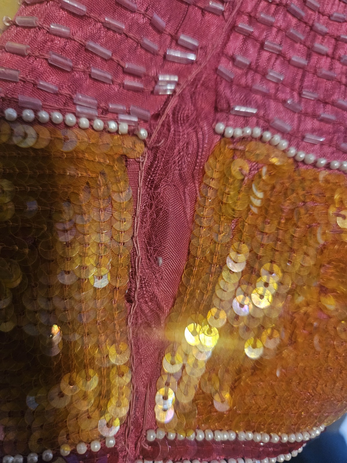 Vintage 80s Flapper 100% Silk Funky Beaded Whimsical Retro Large Sequin Dress