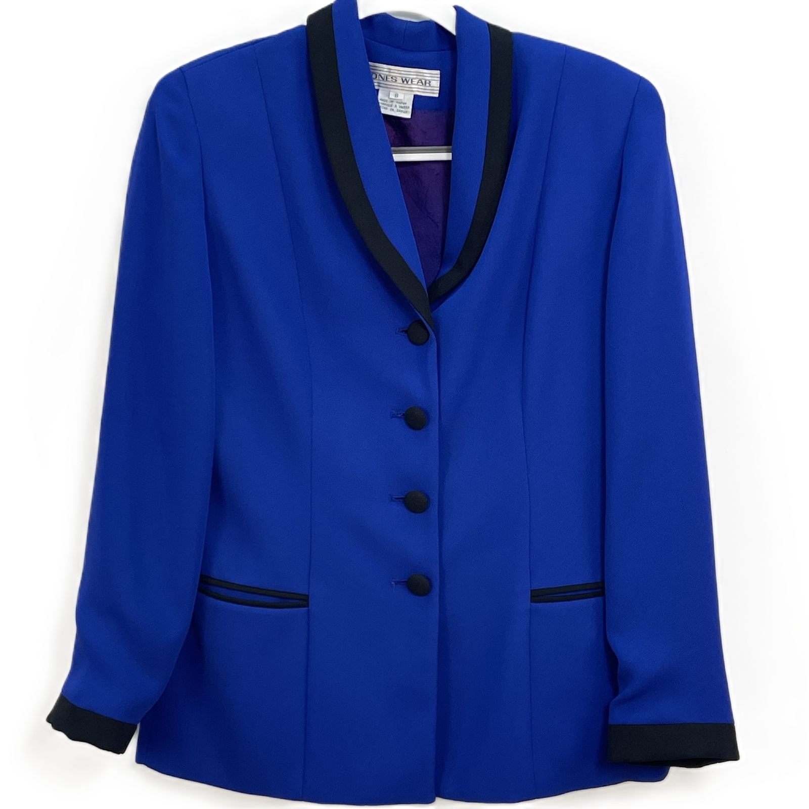 Vintage Jones Wear Royal Blue Blazer Single Breasted Size 8
