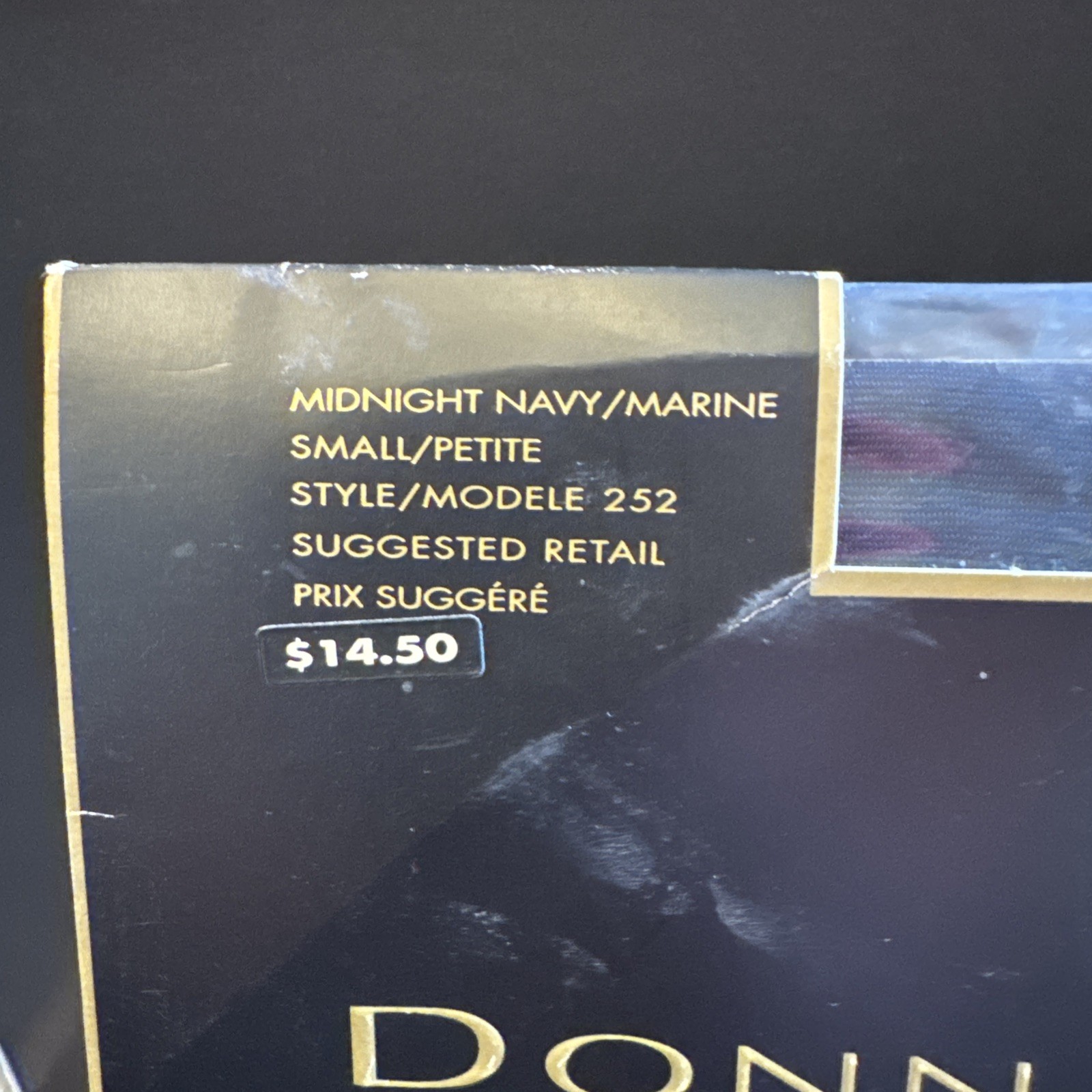 Vtg Donna Karan New York MiniBody Toners Hosiery Midnight Navy Small Petite 252