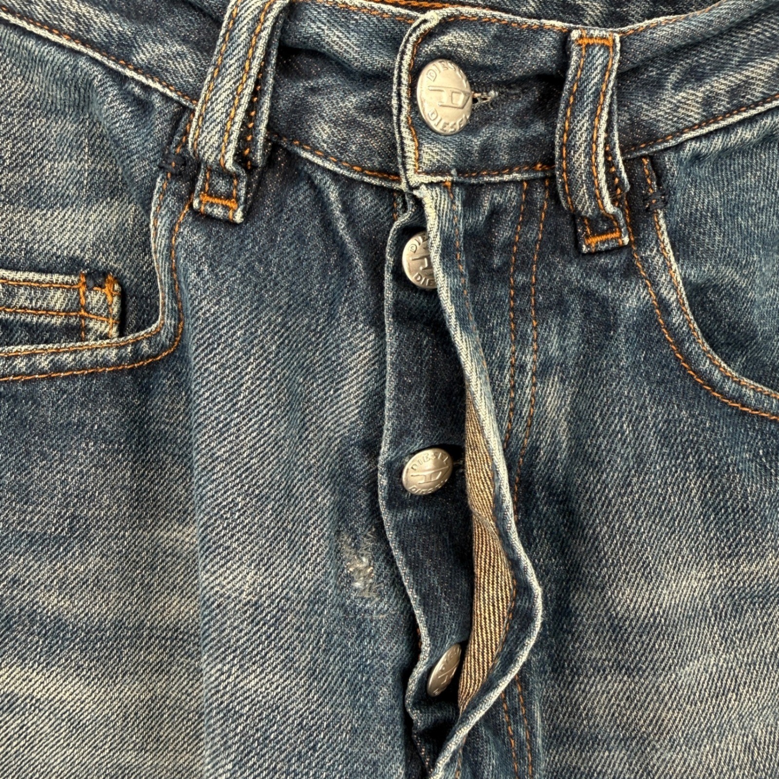 Vintage Diesel Jeans Women 26 Blue Denim Flare Leg Y2K Boho Bootcut Western