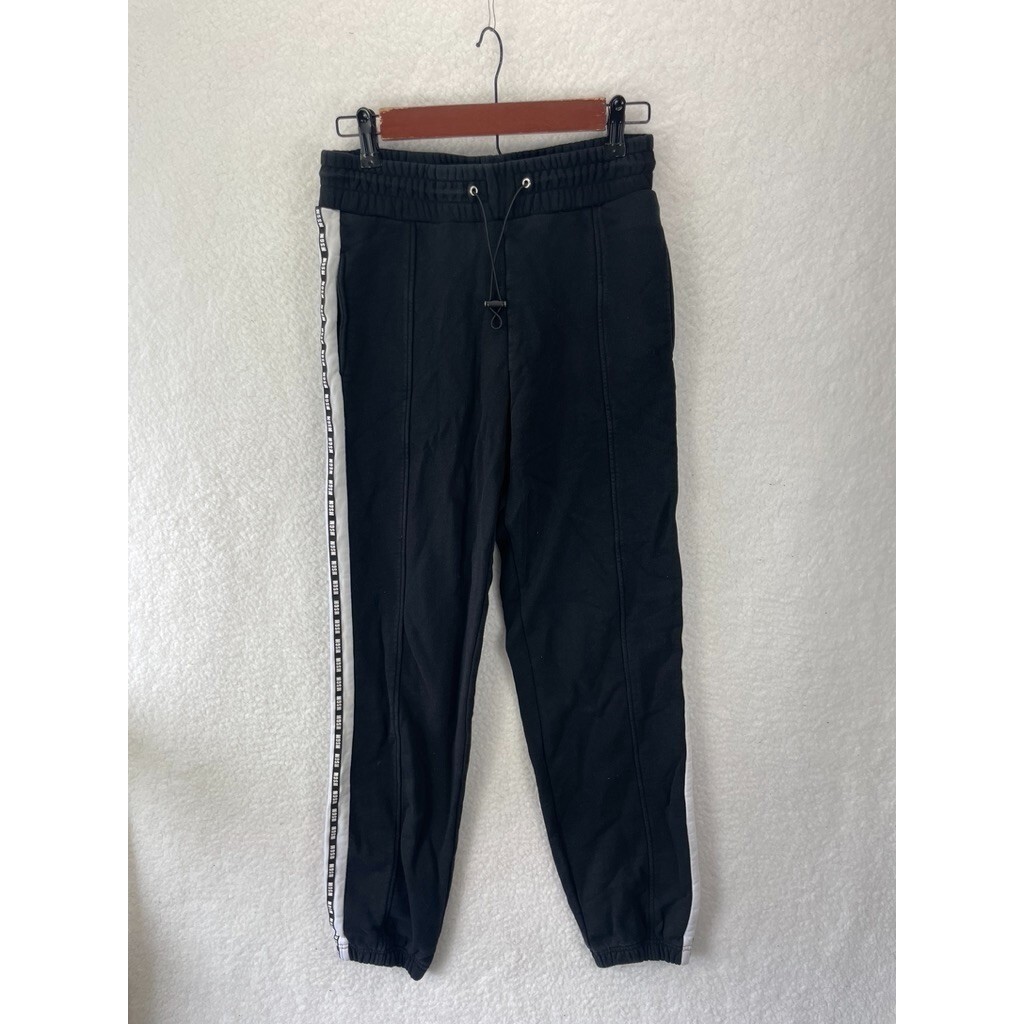MSGM Side Logo Tape Jogger Sweatpants Womens Size S Black Track Pants Casual
