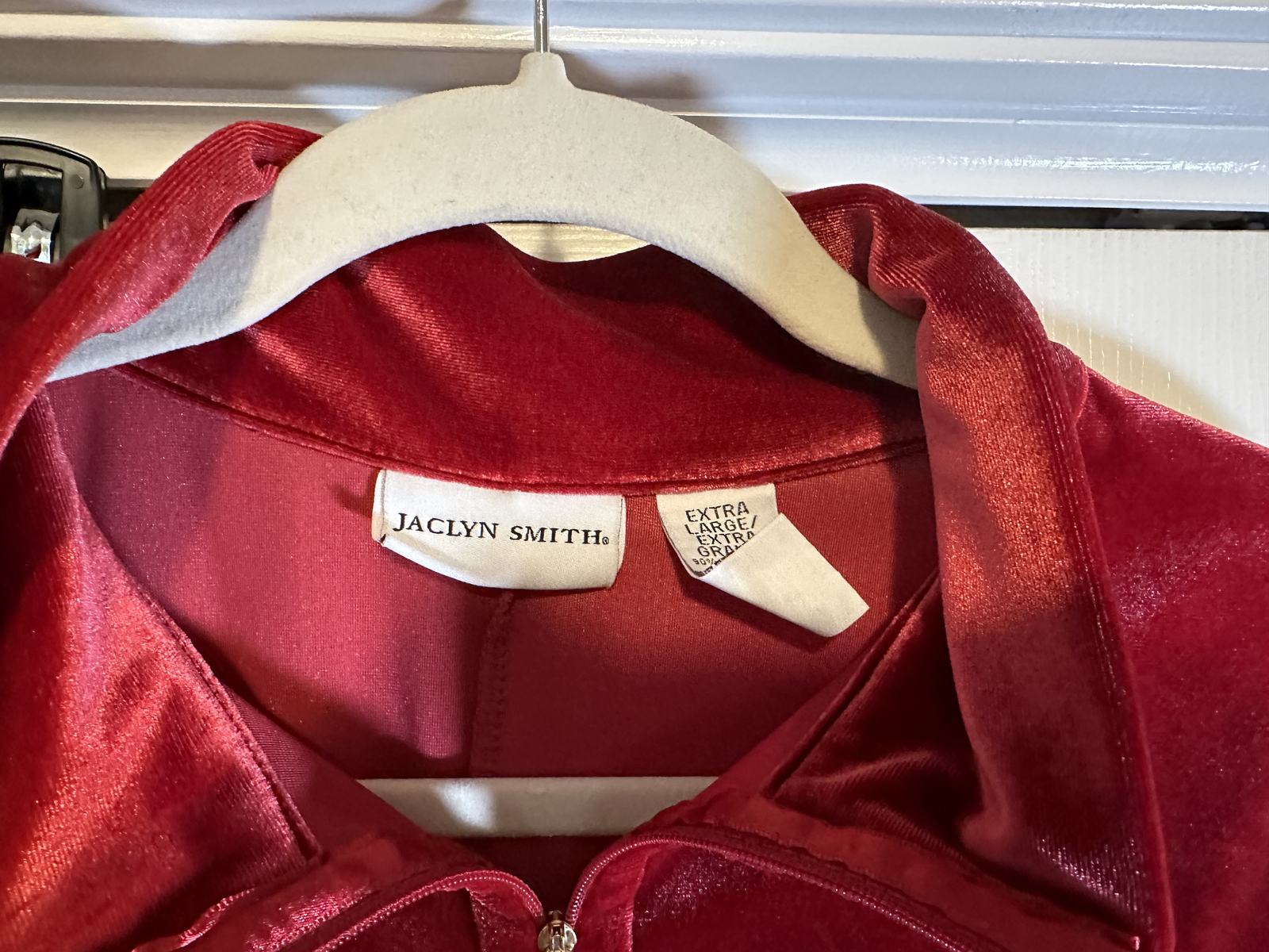 Jaclyn Smith velour leisure suit XL zip wine track lounge Golden Girls Halloween
