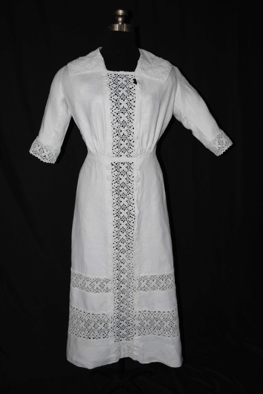 EDWARDIAN LINEN DAY DRESS, 1915-1920