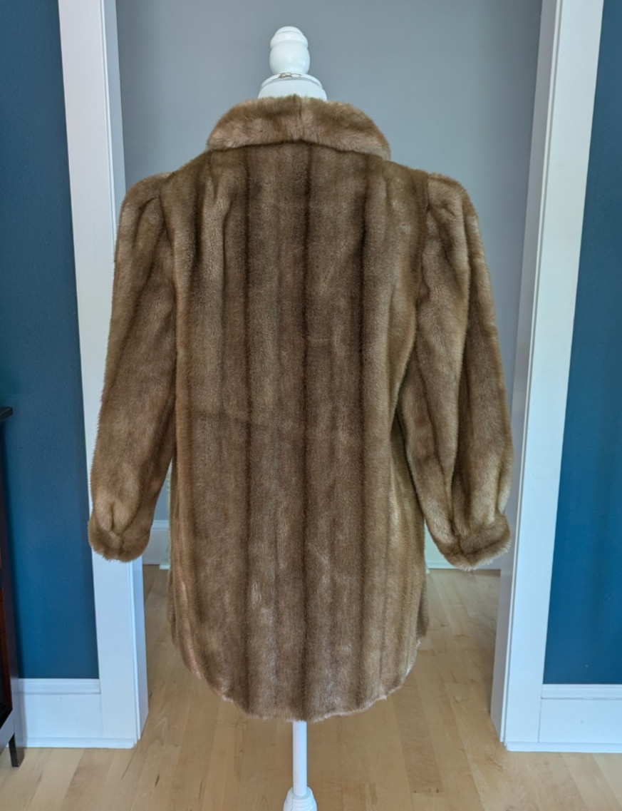 Vintage Dubrowsky Perlbinder Tissavel Faux Fur Coat Size 6/8 Honey Blonde