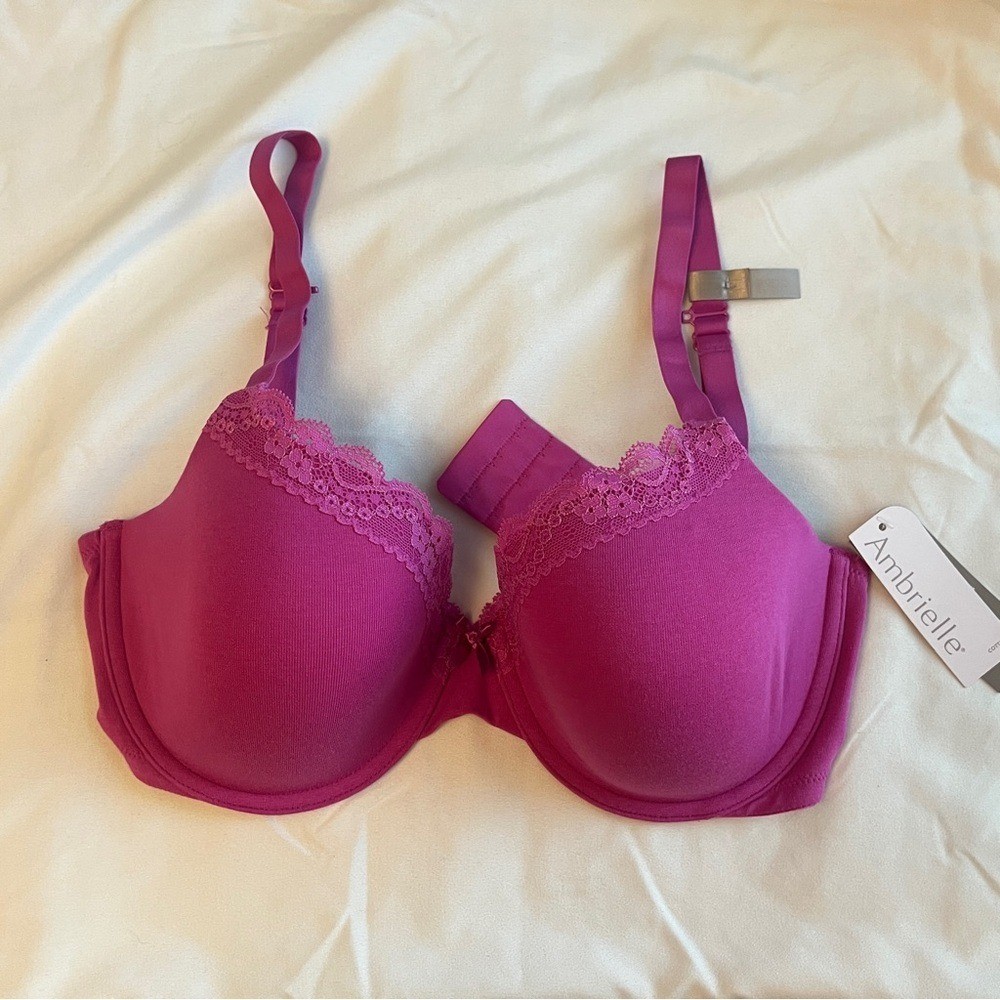 Ambrielle Pink Cotton Bra 36DD