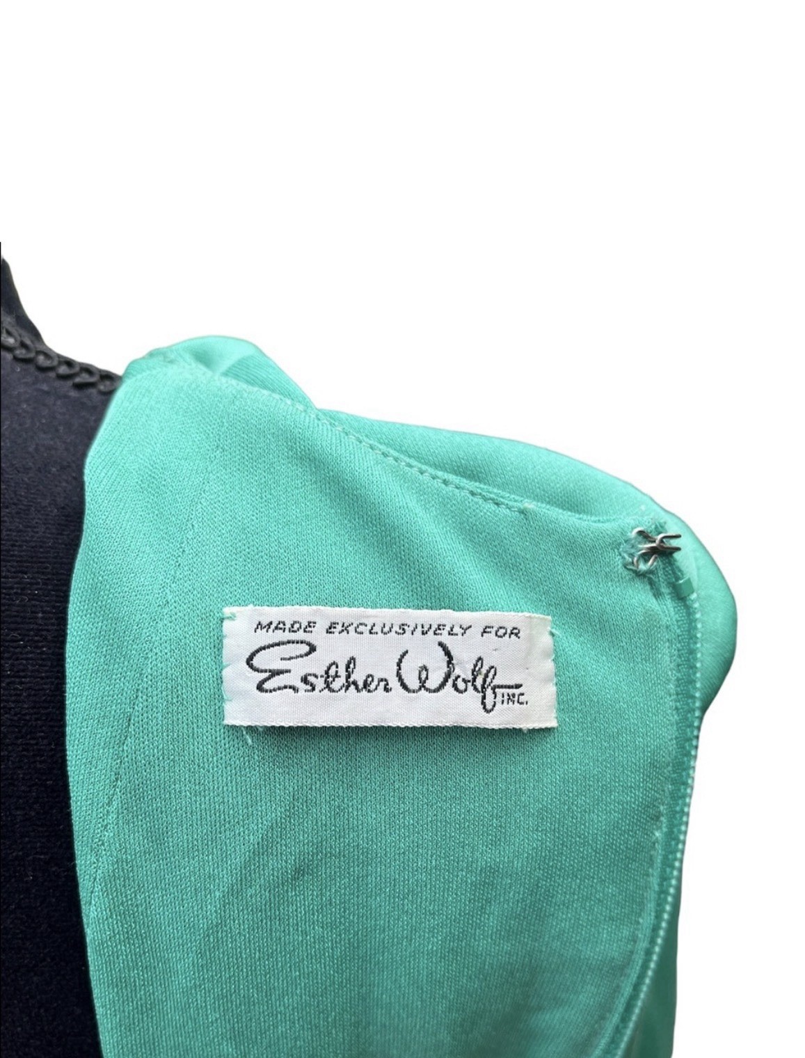 Vintage Morty Sussman Mollie Parnis Boutique Green Knit Dress Luxury Sz sm/md