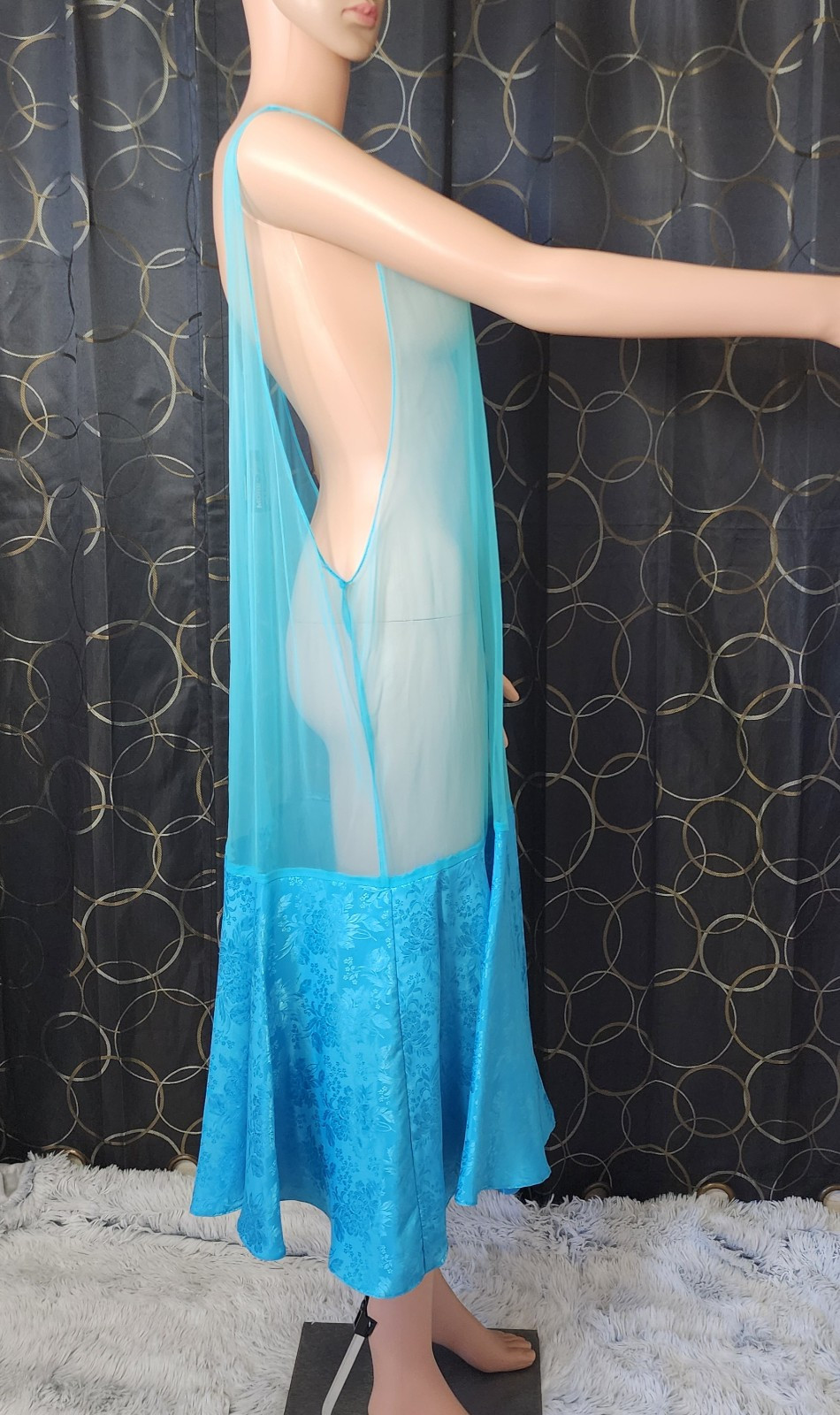 Rare 1980s – 1999 Mature Women’s Dress Set Size 22 Blue 2 Peice Button Up OOAK