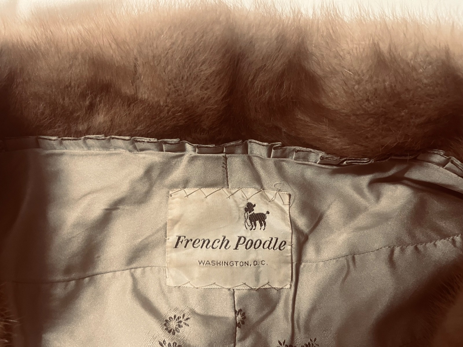 French Poodle brand vintage real mink fur stole