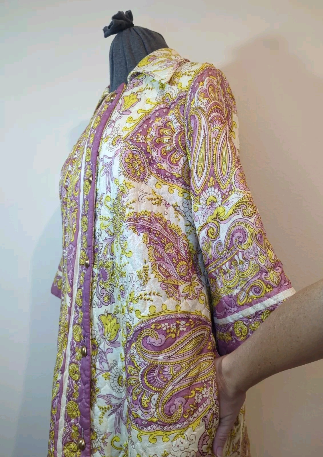 Vtg 1960’s Diana Dean By Julius Lonschein Quilted Coat Size Lg • Light Weight