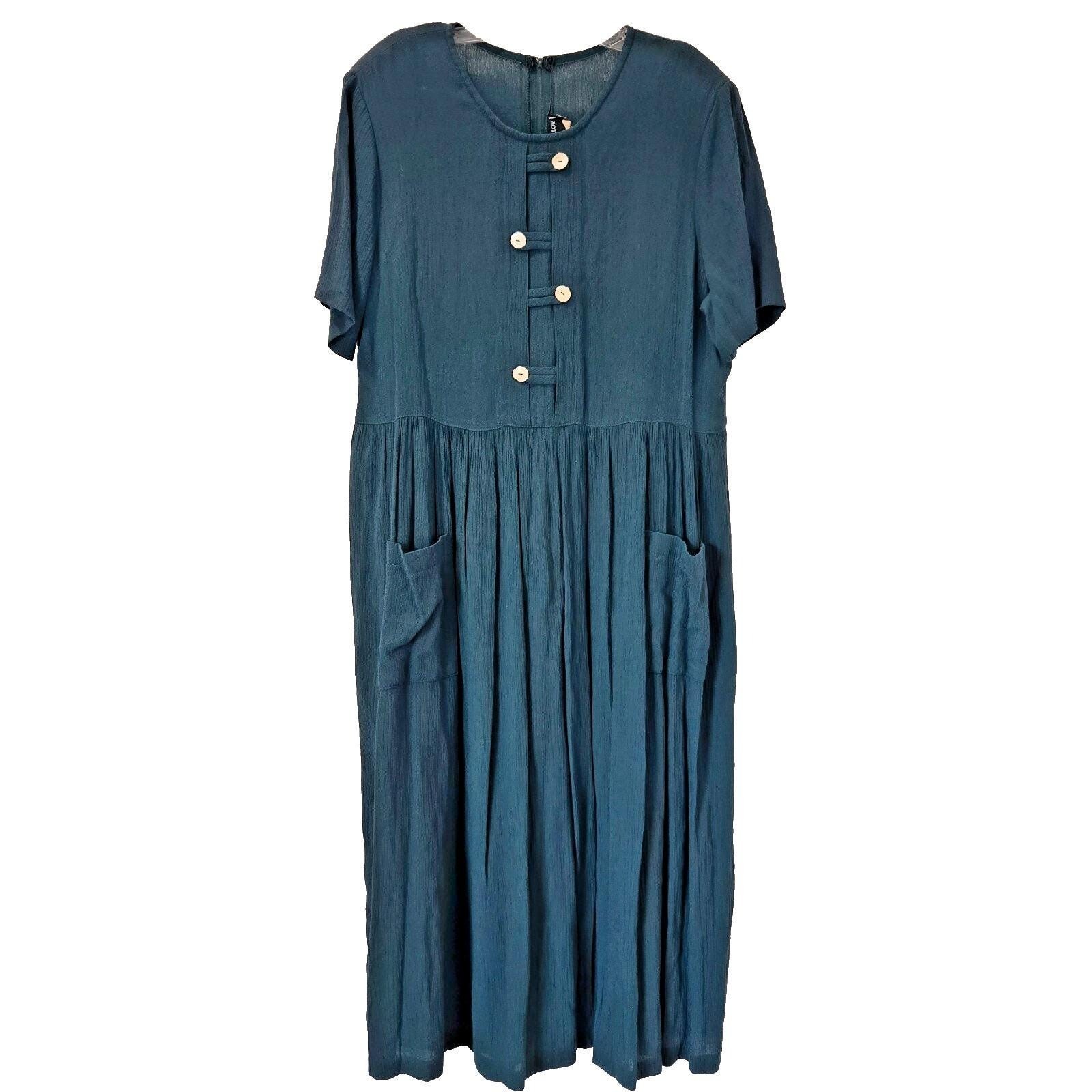 Womens L Molly Malloy Dress Cottagecore Detailed Beauty Prairie Comfort Pockets