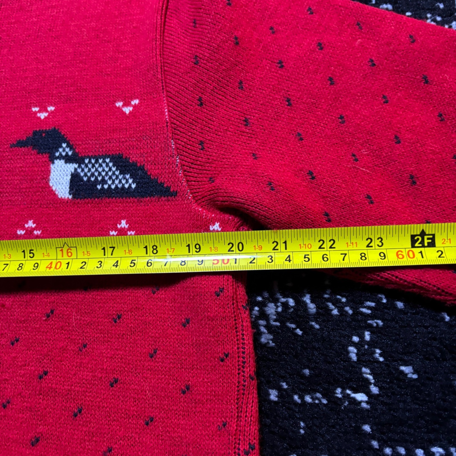 Vintage Jersild Red Loon Bird Knit Sweater Made in USA Acrylic Women Medium