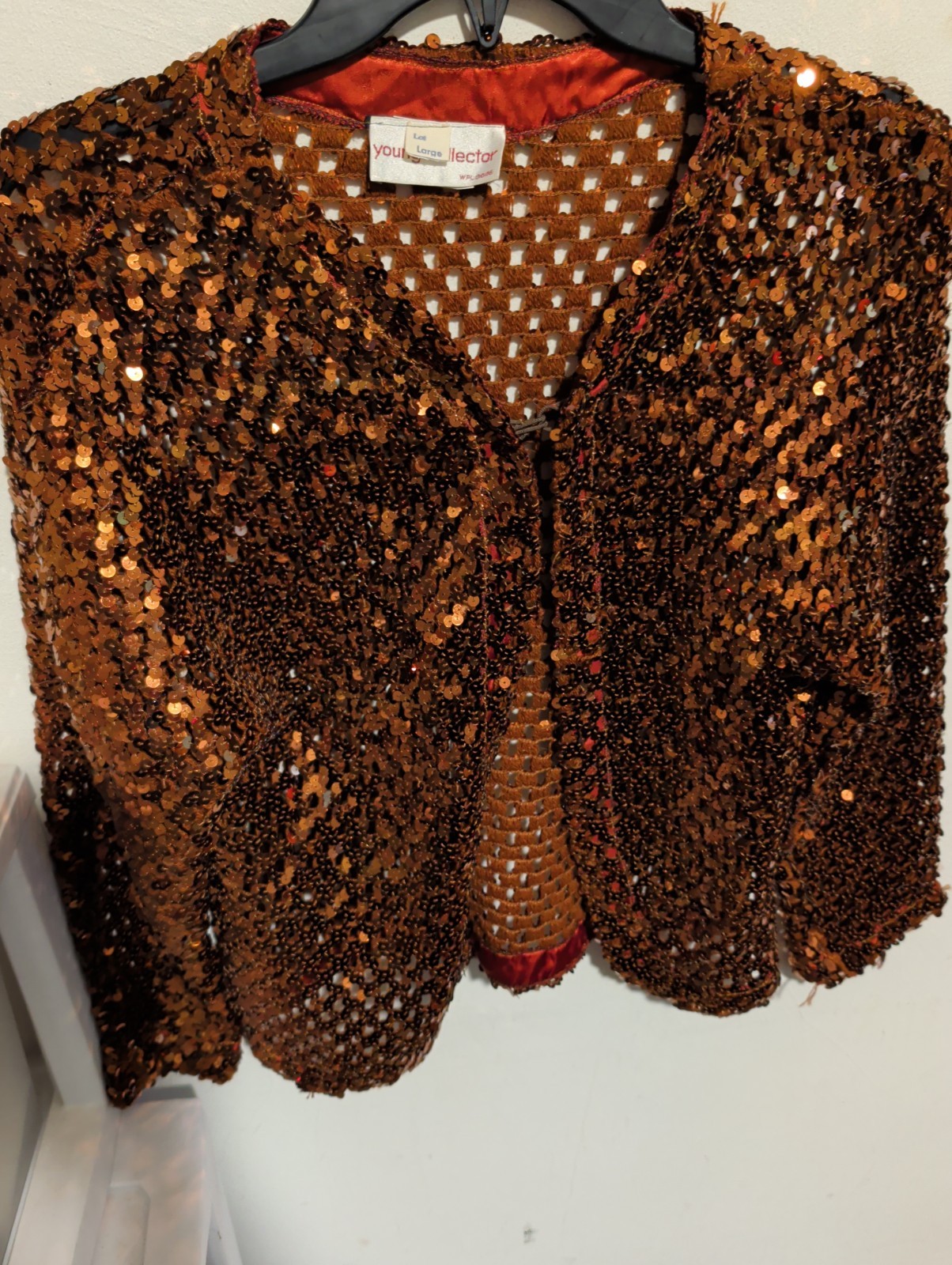 Vintage Bronze Sequin Jacket L Young Collector