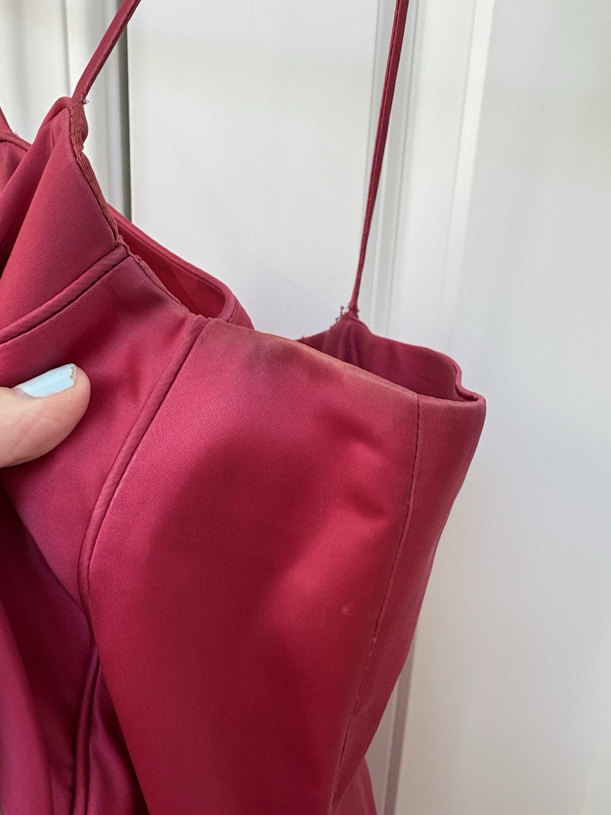 VTG Lilli Diamond Red Satin Dress Matching Evening Coat Oversized Size 4 FAIR