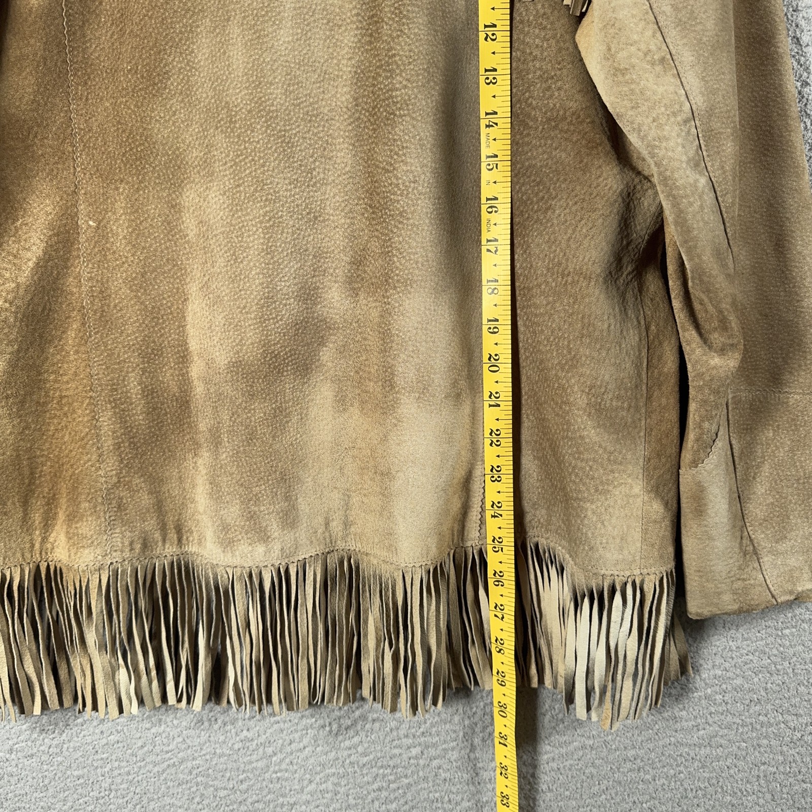 Vintage Ralph Lauren Suede Fringe Jacket Womens Large Brown Western Cowgirl FLAW