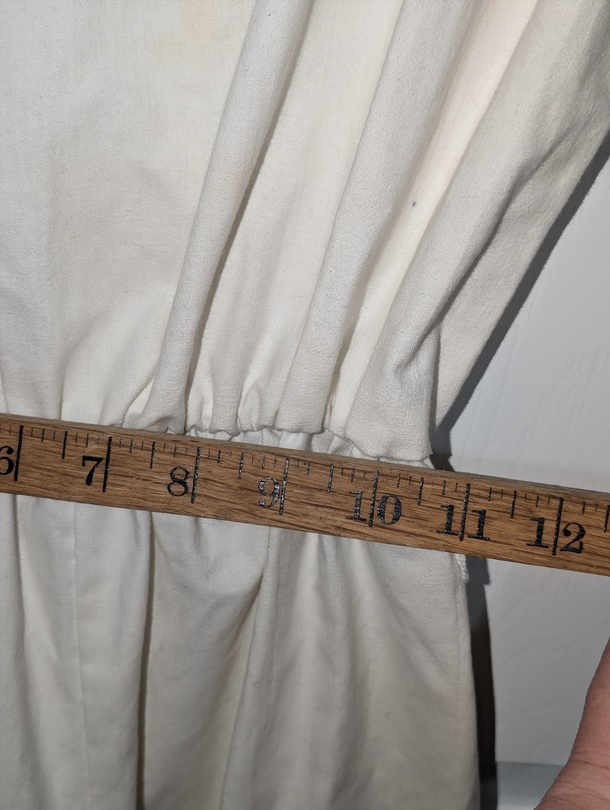 Vintage 80s Size 11 White Jumpsuit With Red Buttons Some Stains See Pics