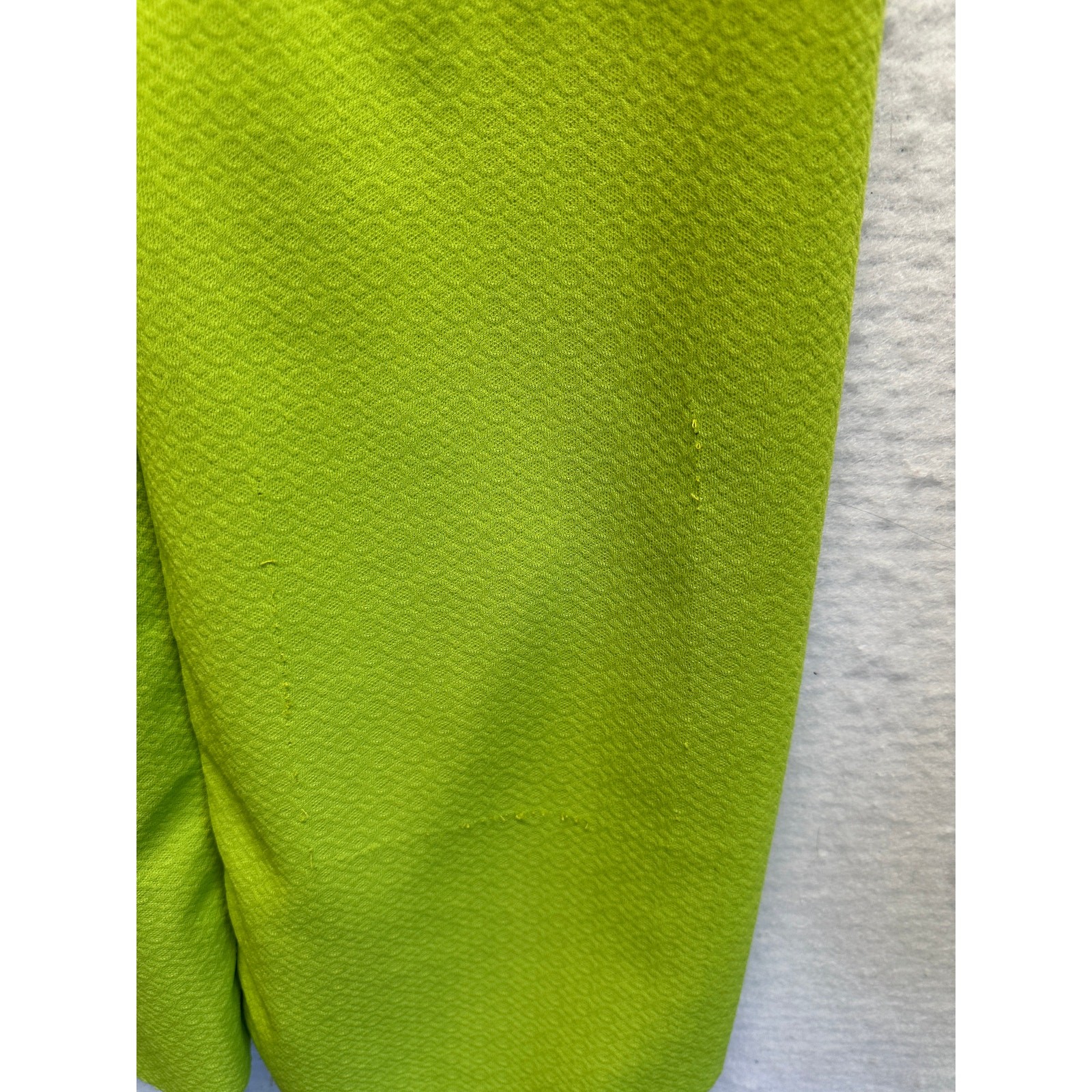 Vintage JCPenney Lime Green Housecoat Dress Front Zip Pockets Medium Cottage
